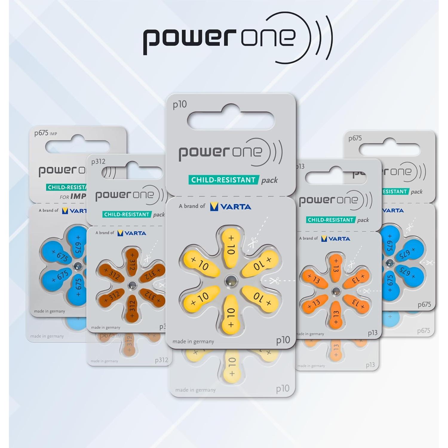 Baterías para audífonos PowerOne tamaño 10 - 300 piezas