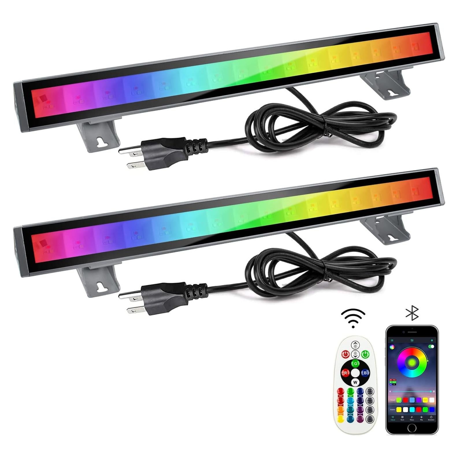 Barra de Luz LED RGB CREATESTAR 48W Control Remoto 2 Pcs