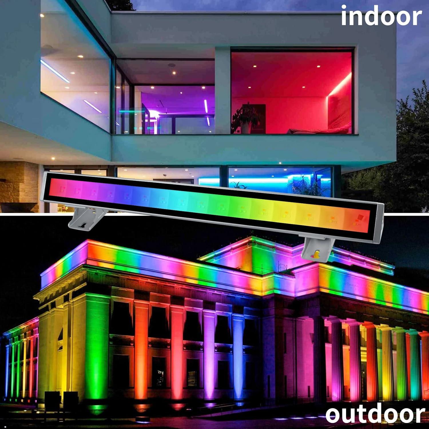 Barra de Luz LED RGB CREATESTAR 48W Control Remoto 2 Pcs