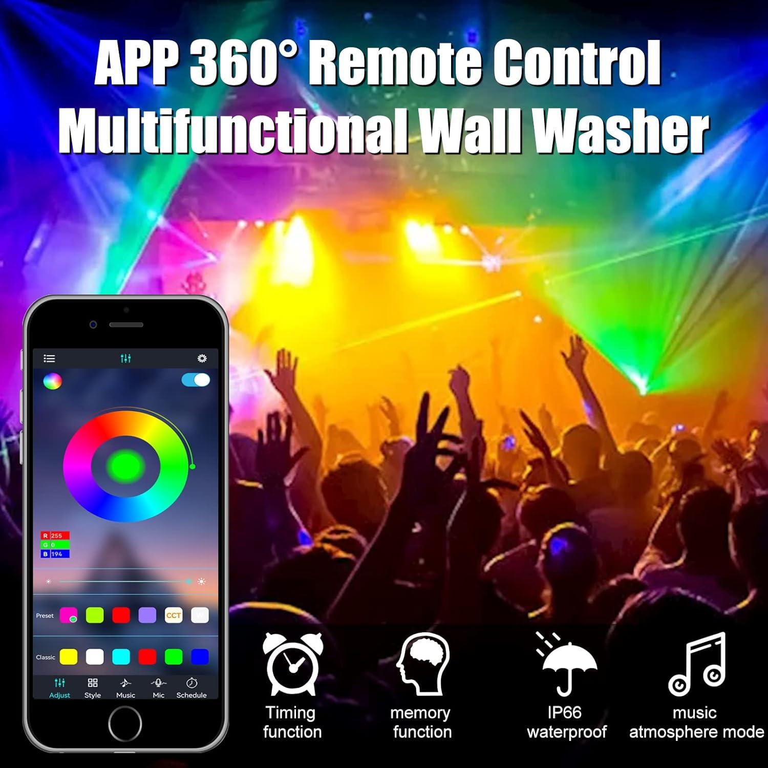 Barra de Luz LED RGB CREATESTAR 48W Control Remoto 2 Pcs