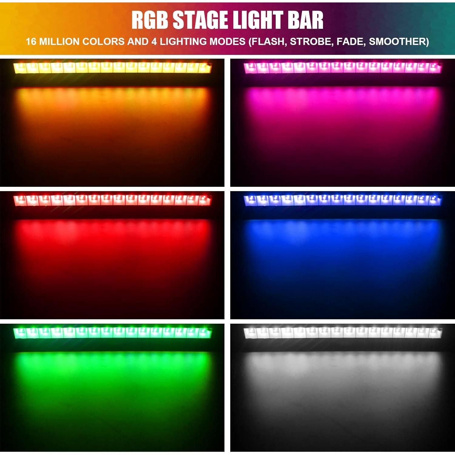 Barra de Luz LED RGB CREATESTAR 48W Control Remoto 2 Pcs