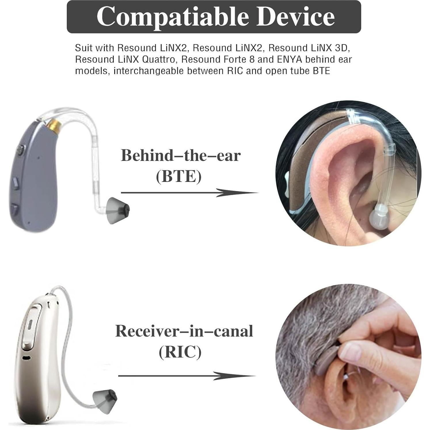 Domos Tulipanes para Audífonos ReSound - Ajuste Seguro - 6 Piezas