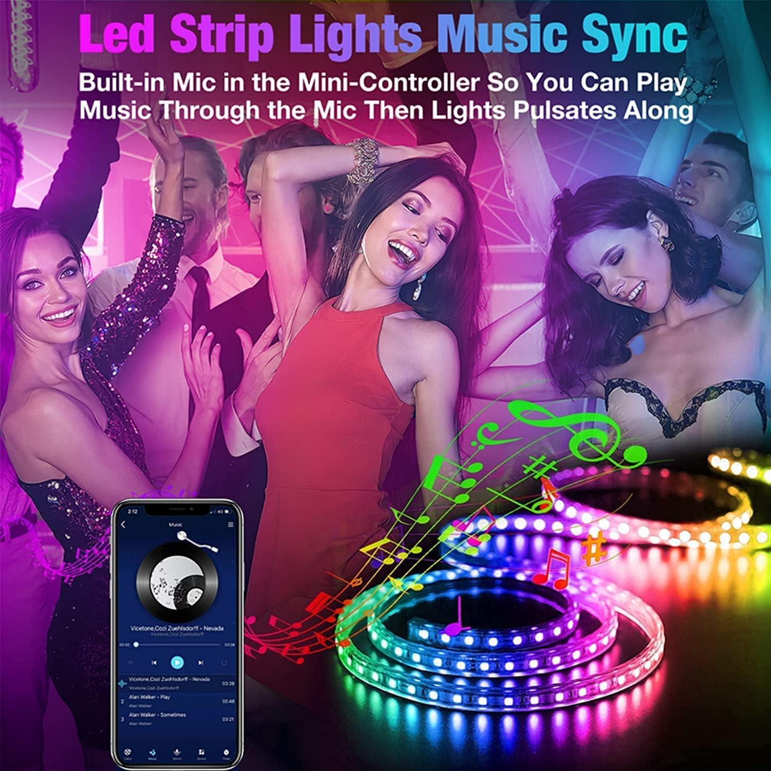 Luces LED 30.48m Reemeer RGB Control APP y Remoto