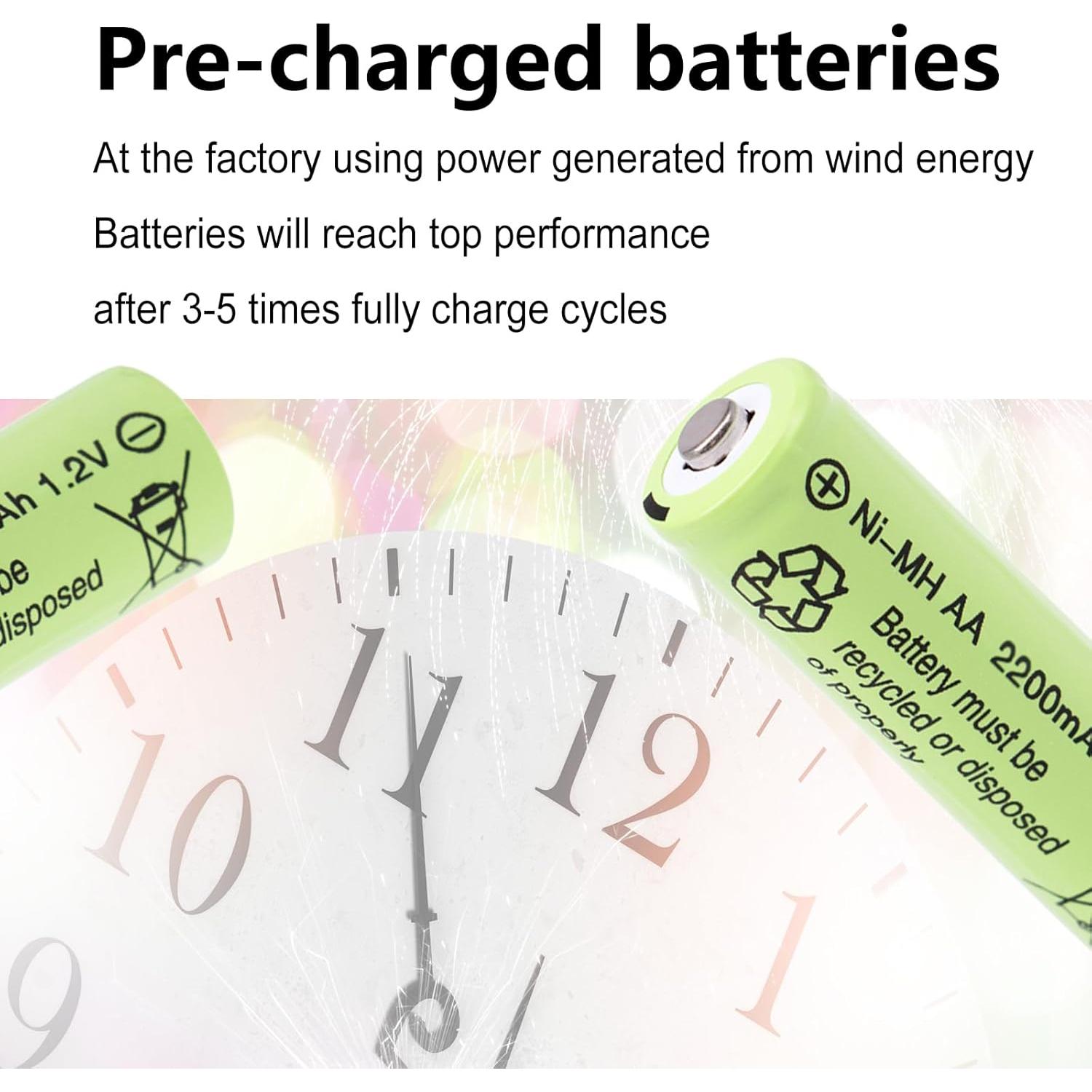 Baterías recargables AA Lombaour 2200mAh 12 unidades