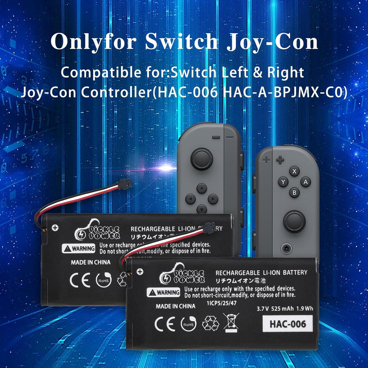 Batería de Reemplazo Joy-Con Pickle Power HAC-006 2pcs 525mAh