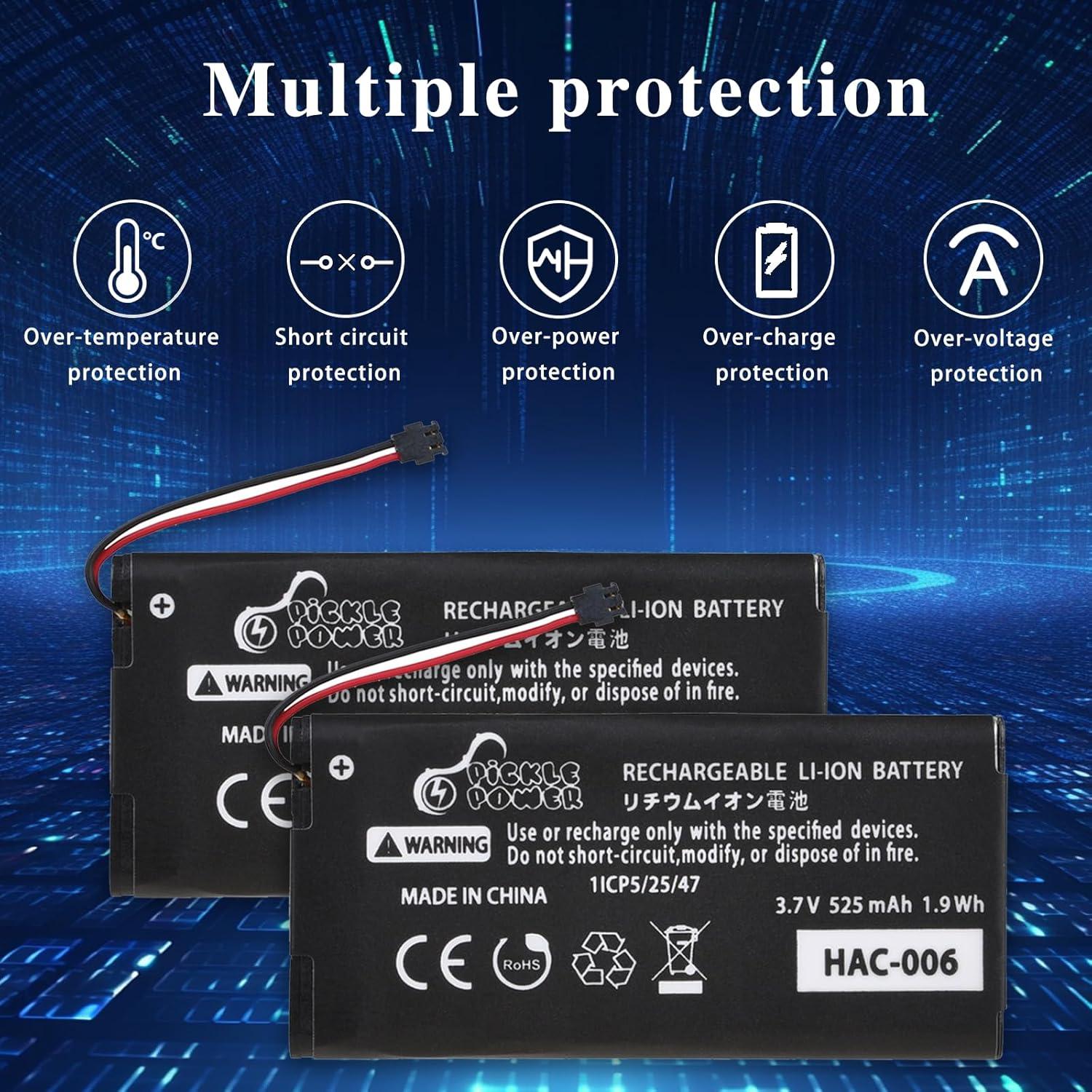 Batería de Reemplazo Joy-Con Pickle Power HAC-006 2pcs 525mAh