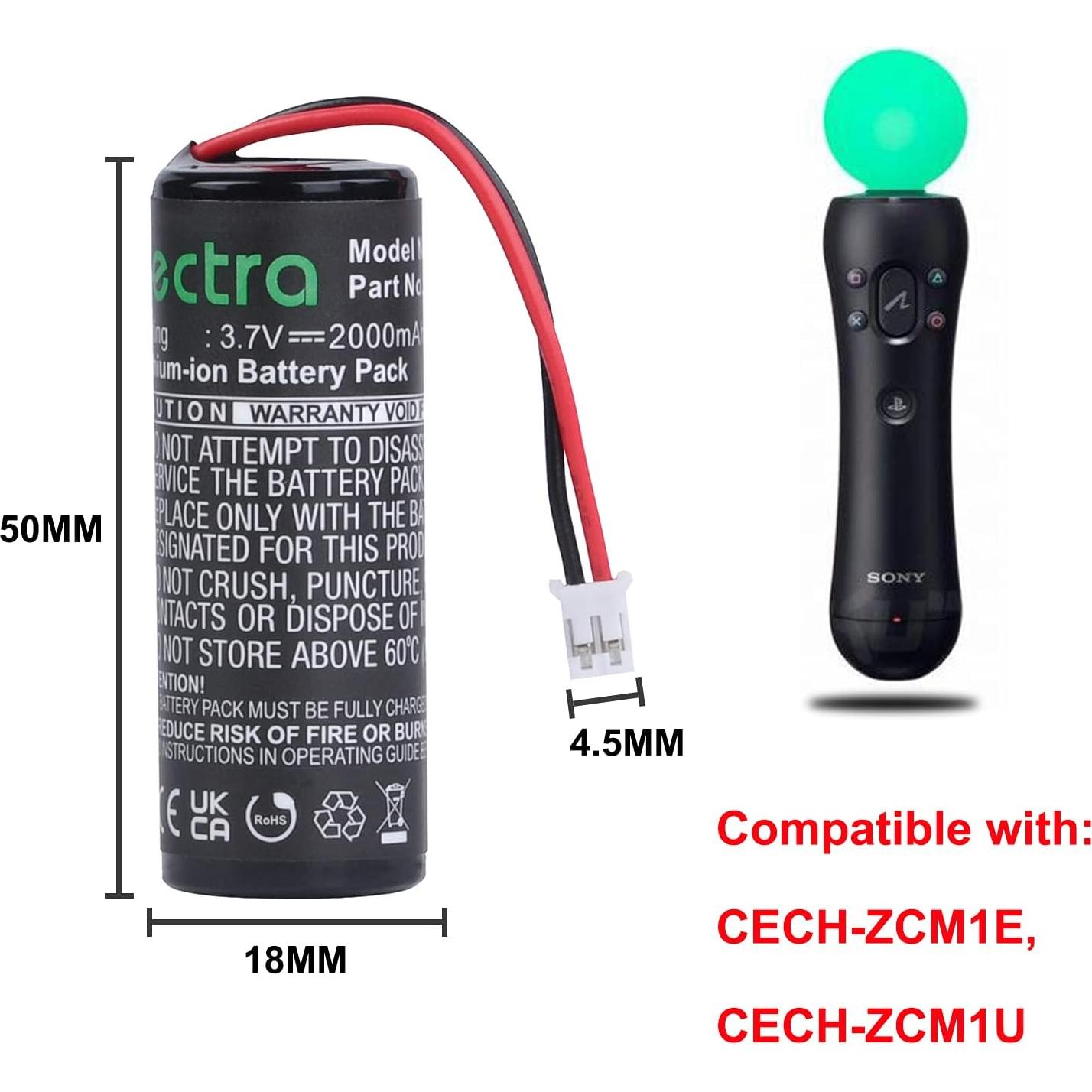 Batería Recargable Tectra para Controlador PS3 Move 2000mAh