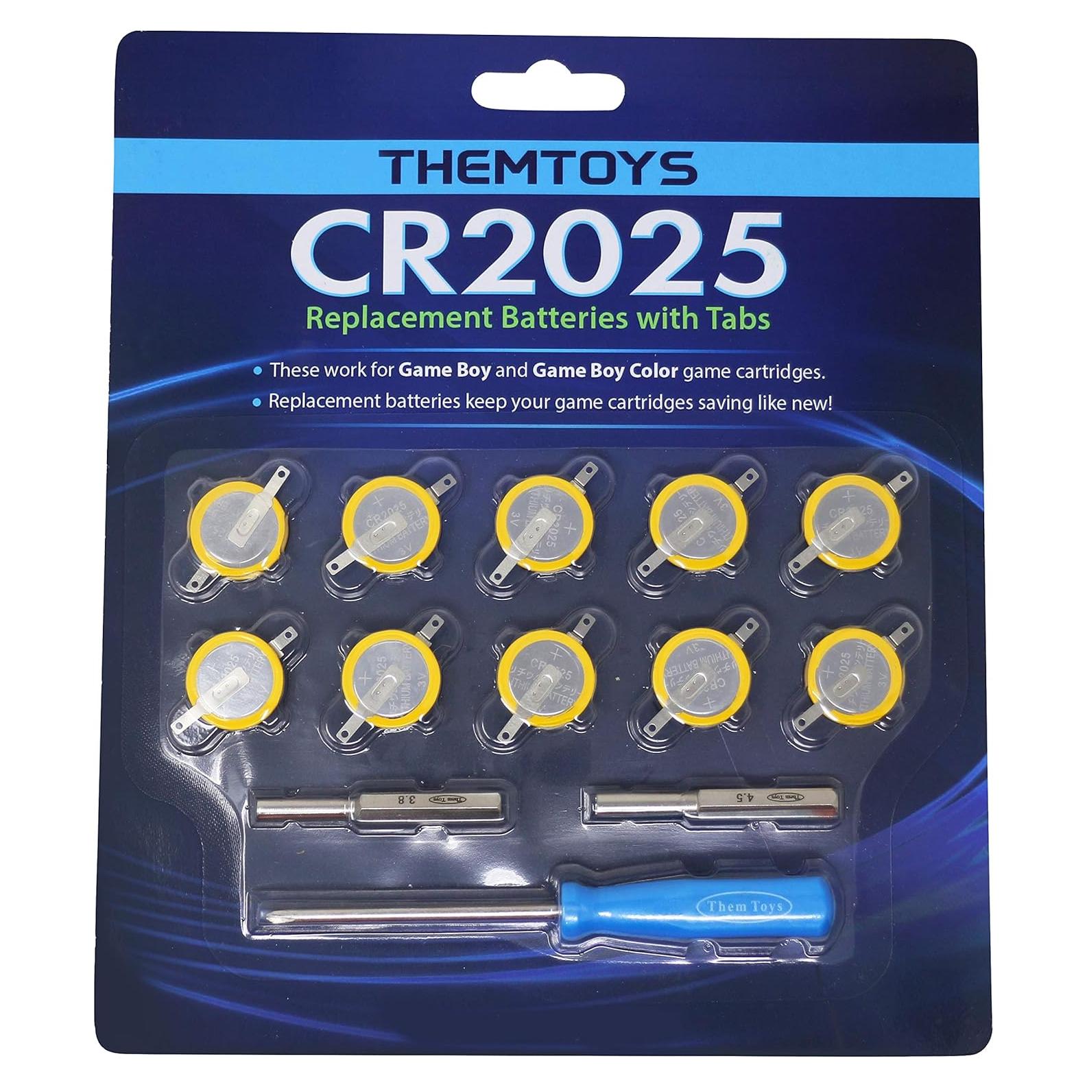 Baterías CR2025 con Pestañas 10-Pack ThemToys 3V Litio