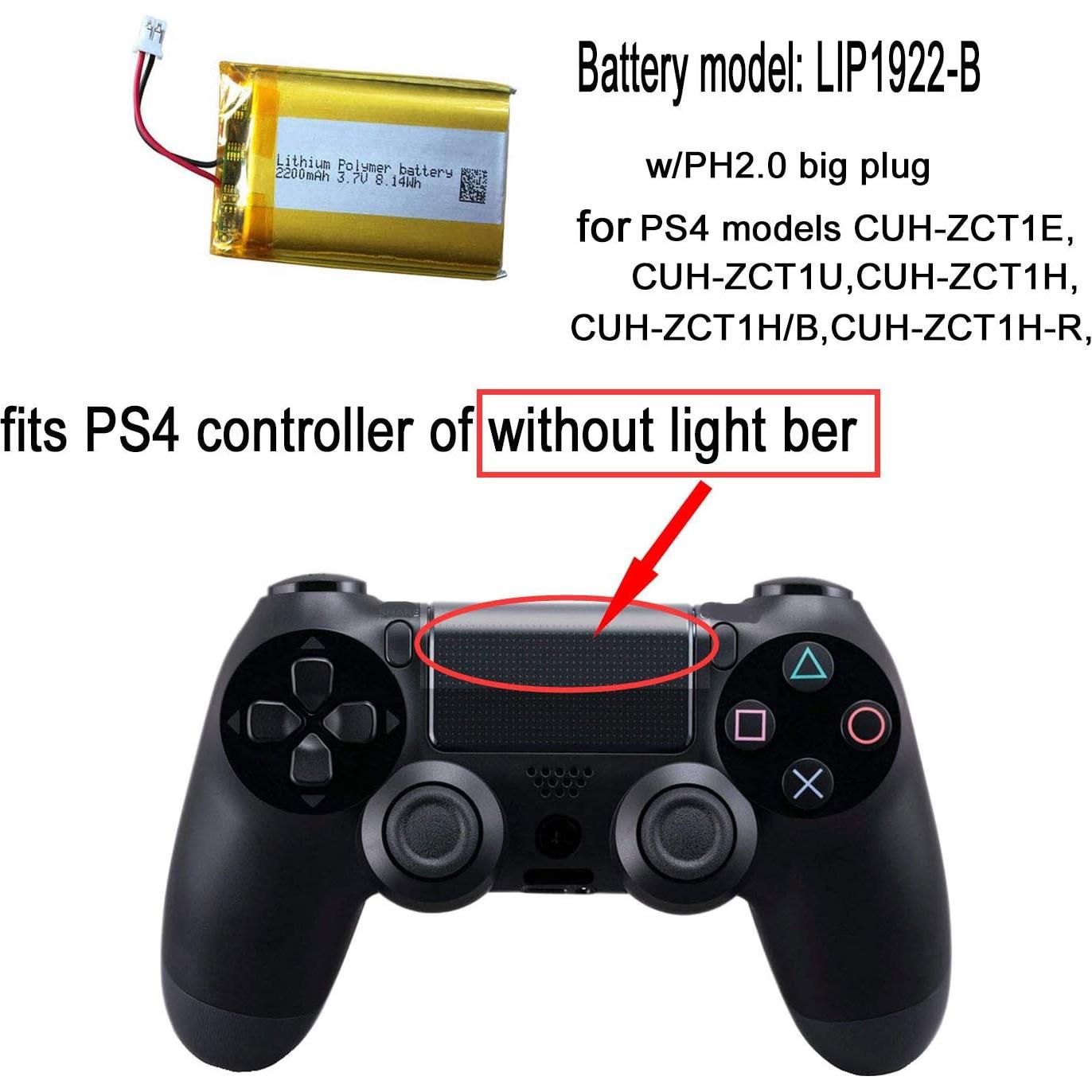 Batería de Controlador PS4 AOLIKES LIP1922-B 2200mAh Reemplazo
