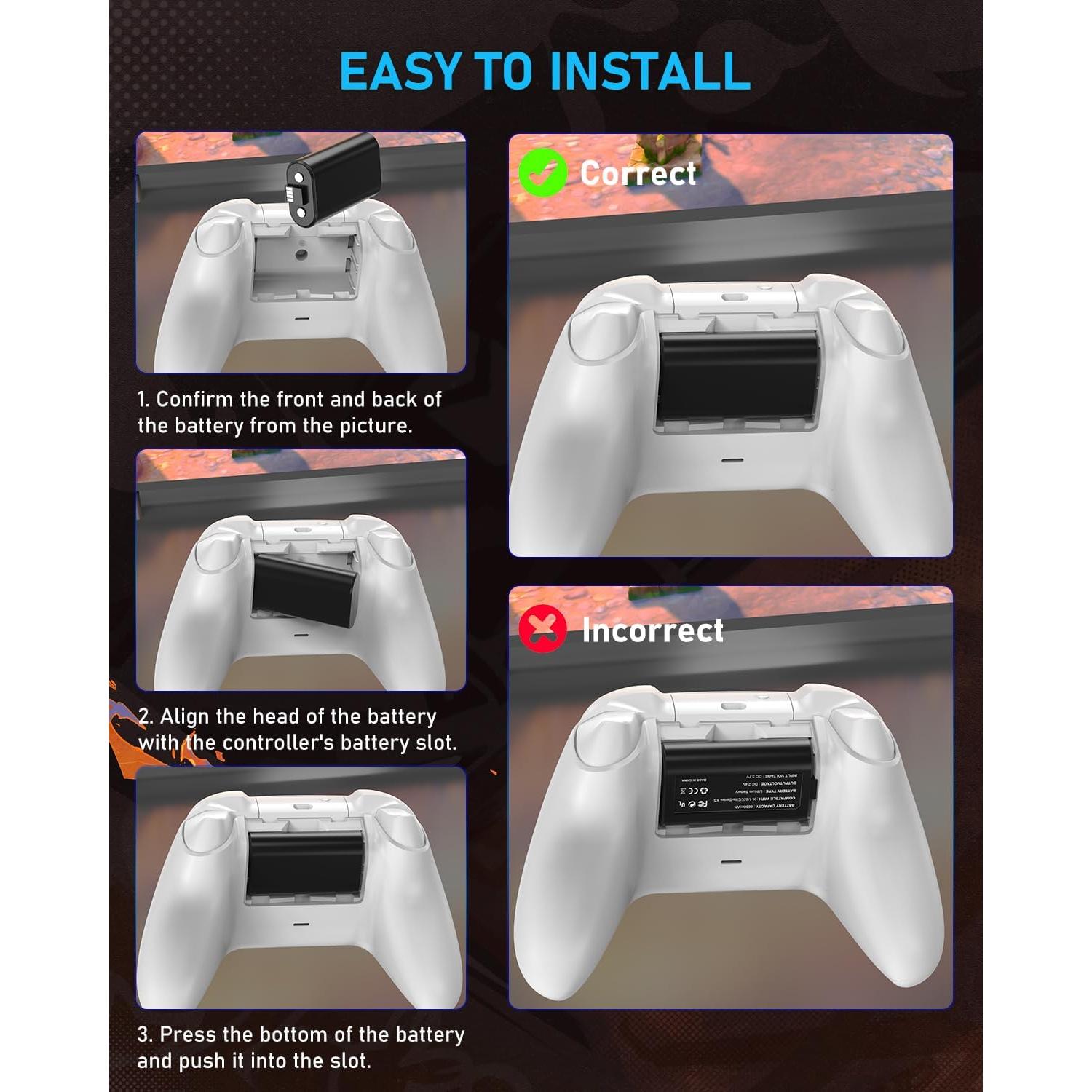 Batería Recargable 2x6660mWh Wzygdzsw para Xbox Series X/S