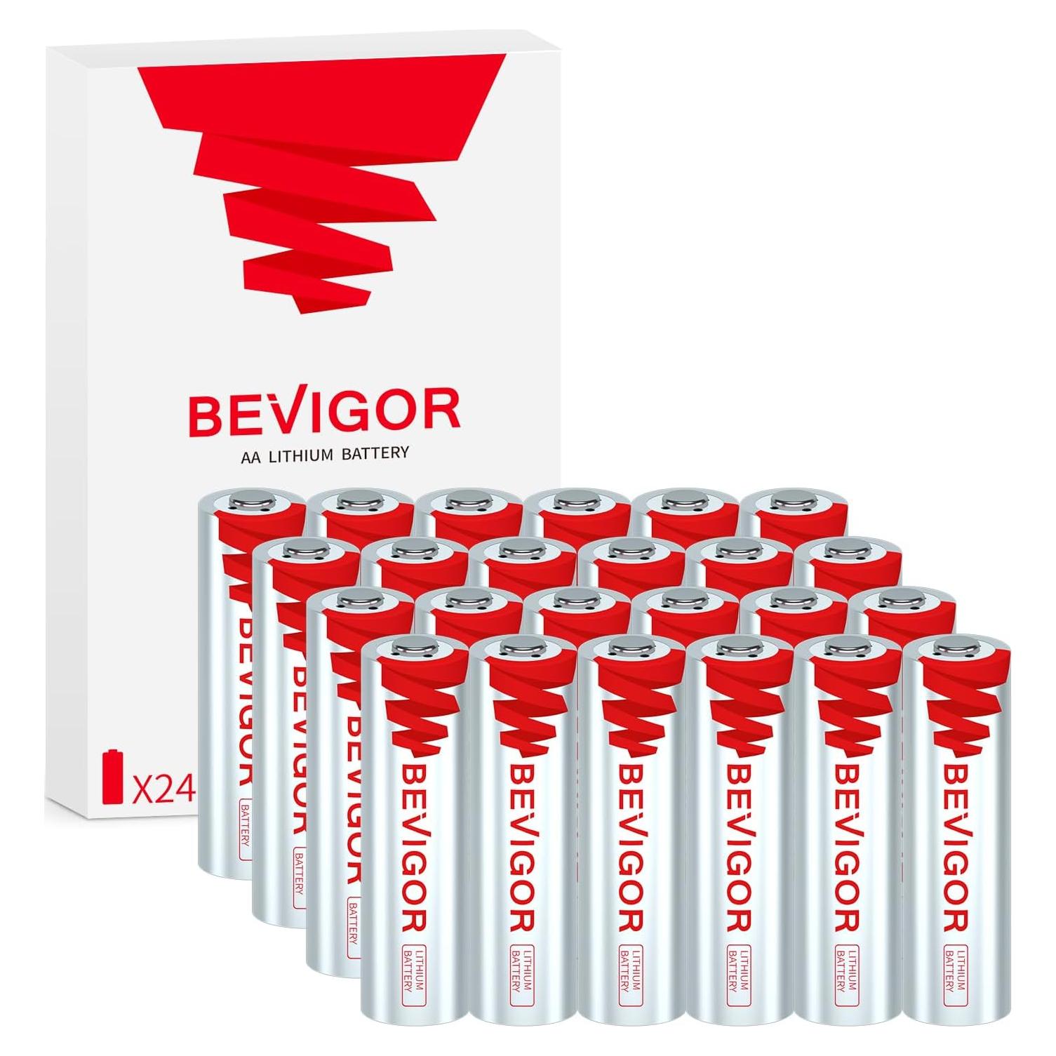 Baterías de Litio AA Bevigor 24 Unidades 1.5V 3000mAh