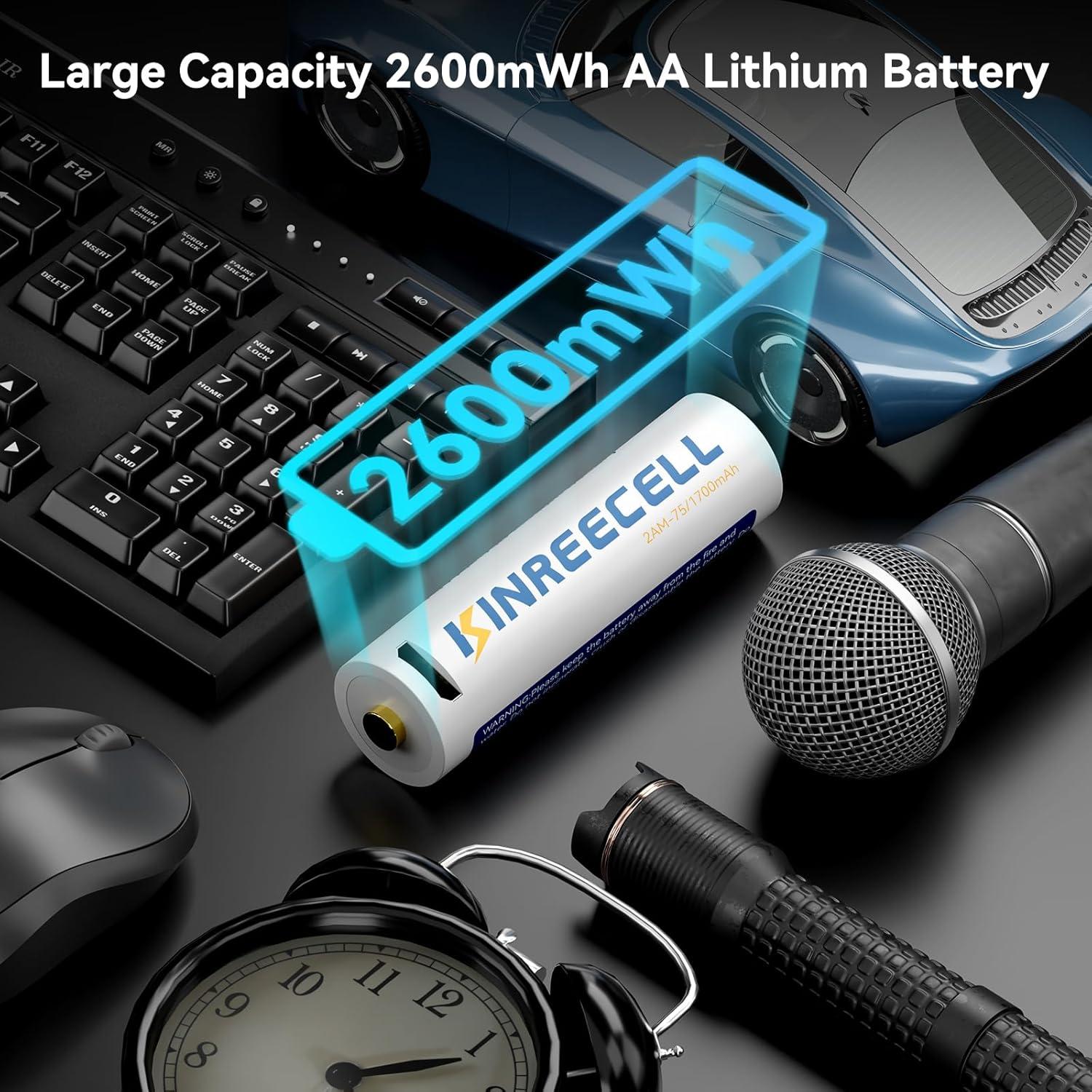 Baterías recargables AA KINREECELL 2600mWh 1.5V Paquete de 8