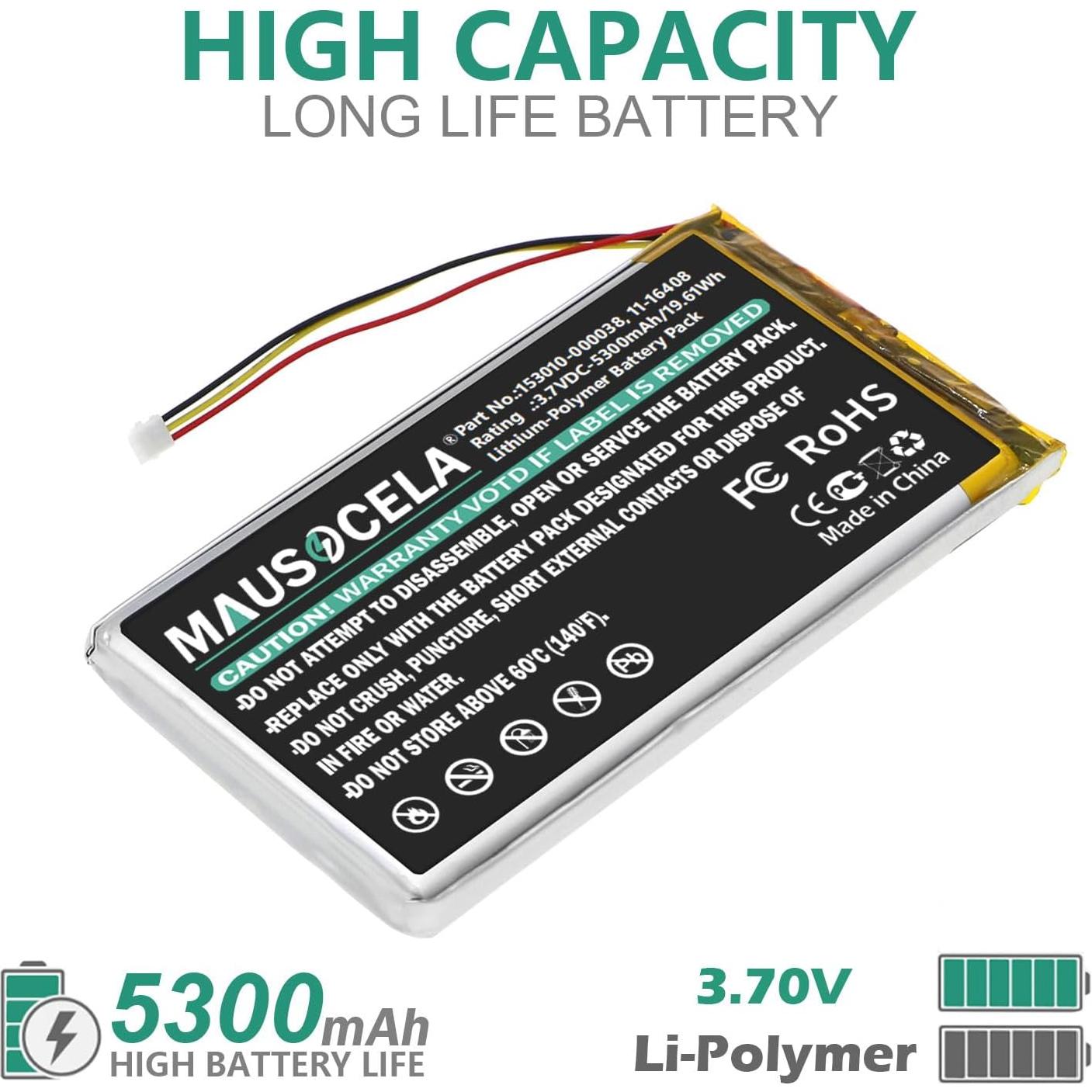 Batería de Reemplazo 5300mAh MAUSOCELA para GPS Stratus 2/2S/3