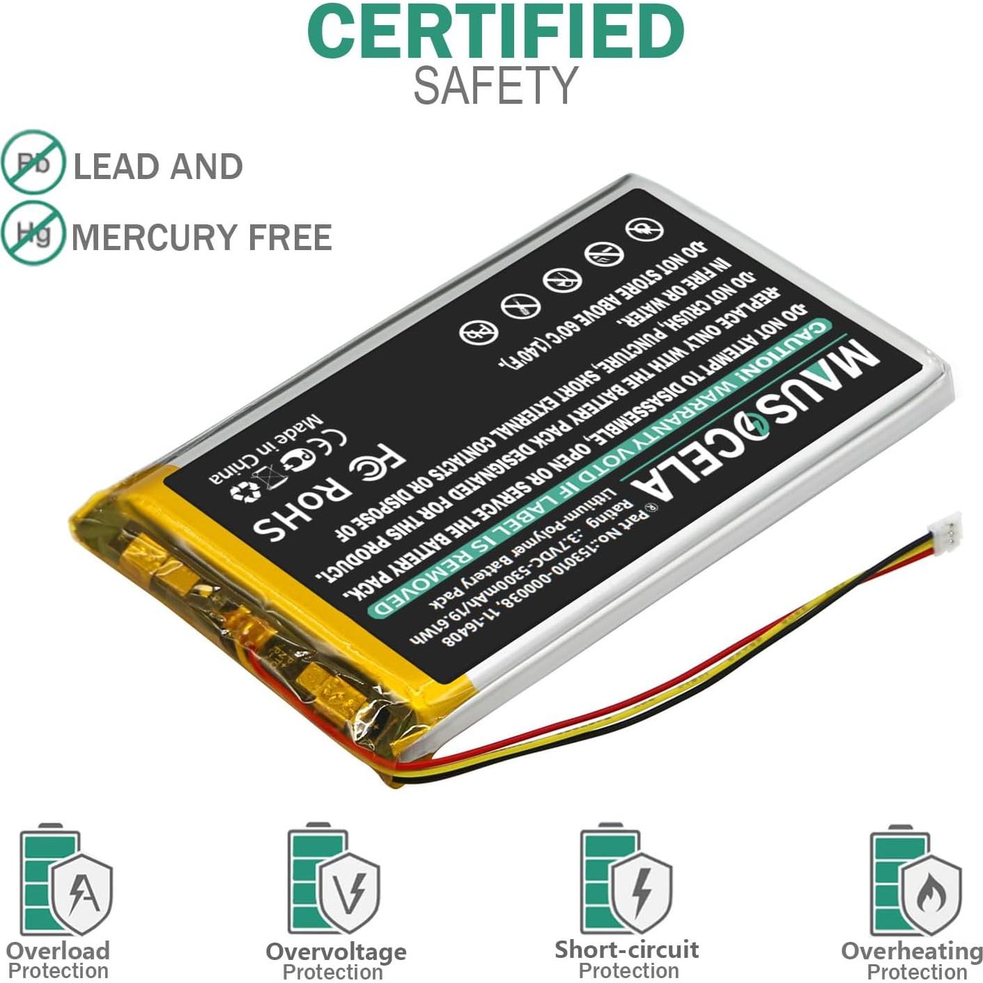 Batería de Reemplazo 5300mAh MAUSOCELA para GPS Stratus 2/2S/3