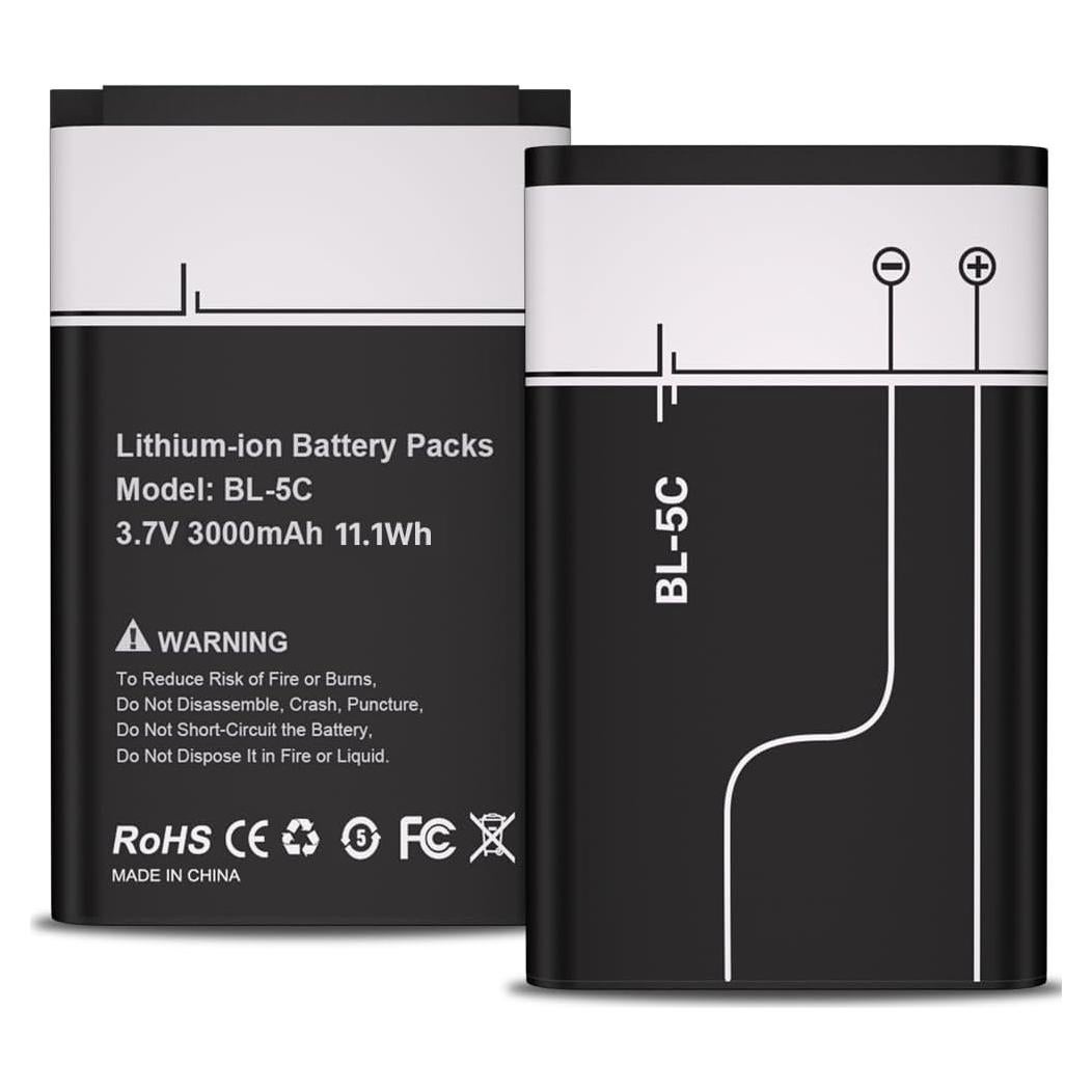 Batería BL-5C 3000mAh 2PCS Alta Capacidad para Dispositivos