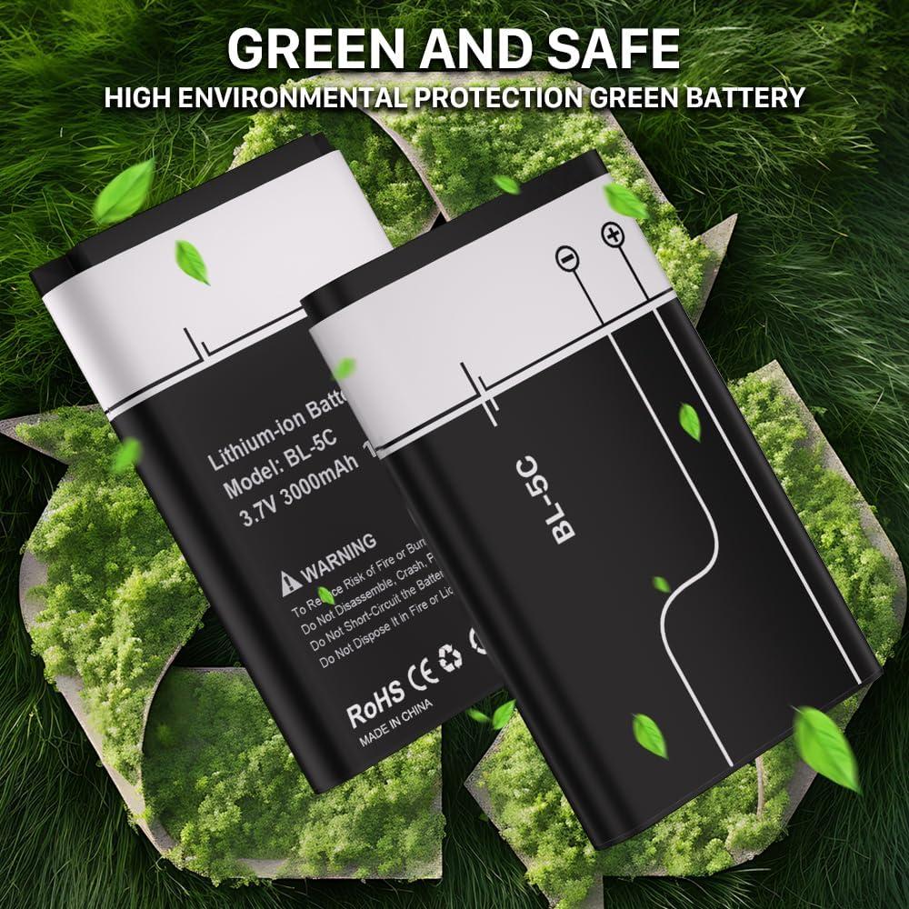 Batería BL-5C 3000mAh 2PCS Alta Capacidad para Dispositivos