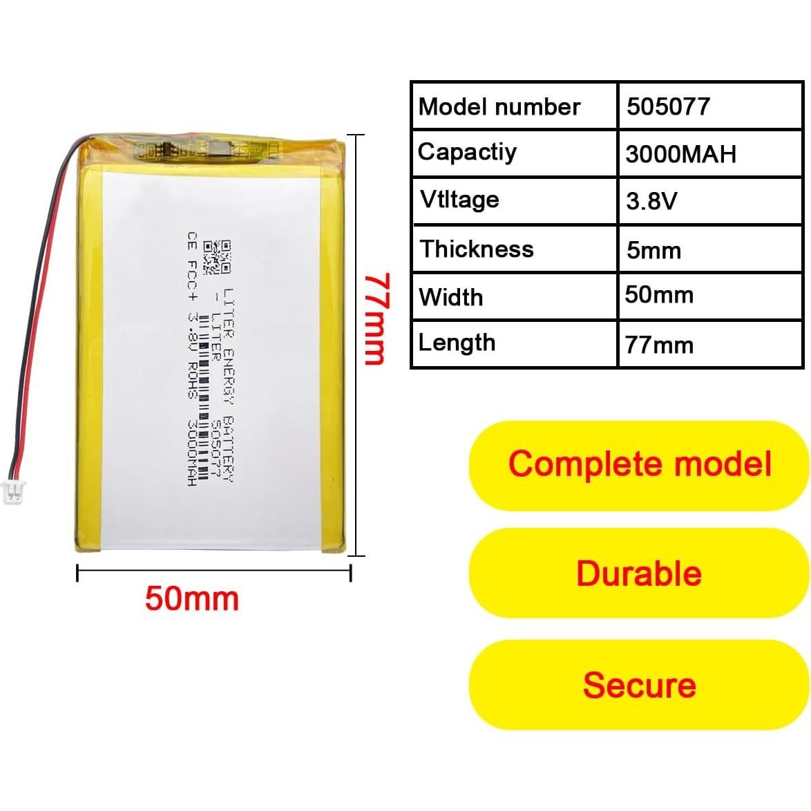 Batería de polímero de litio 3.8V 3000mAh ANBERNIC RG350