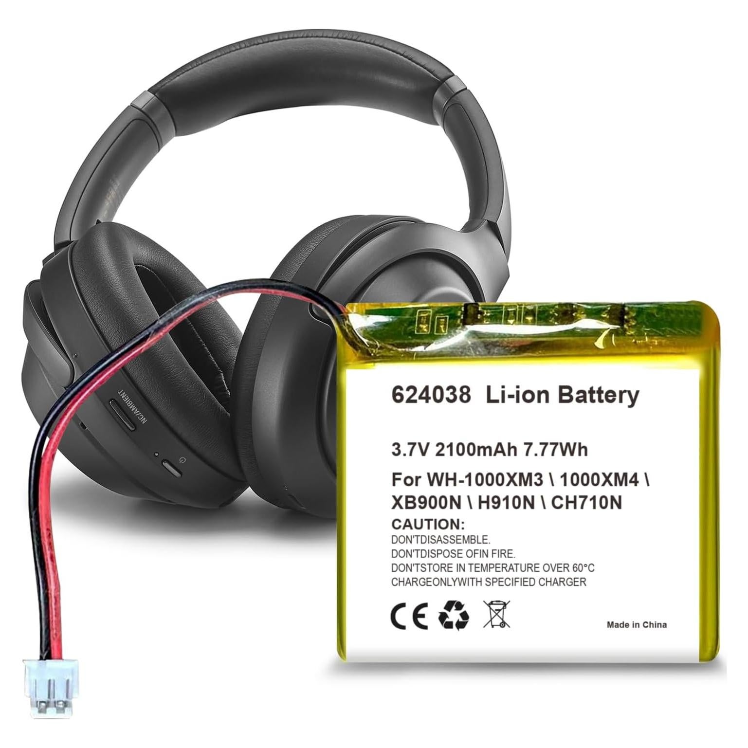 Batería Reemplazo 3.7V 2100mAh para Auriculares Sony WH-1000XM3/WH-1000XM4