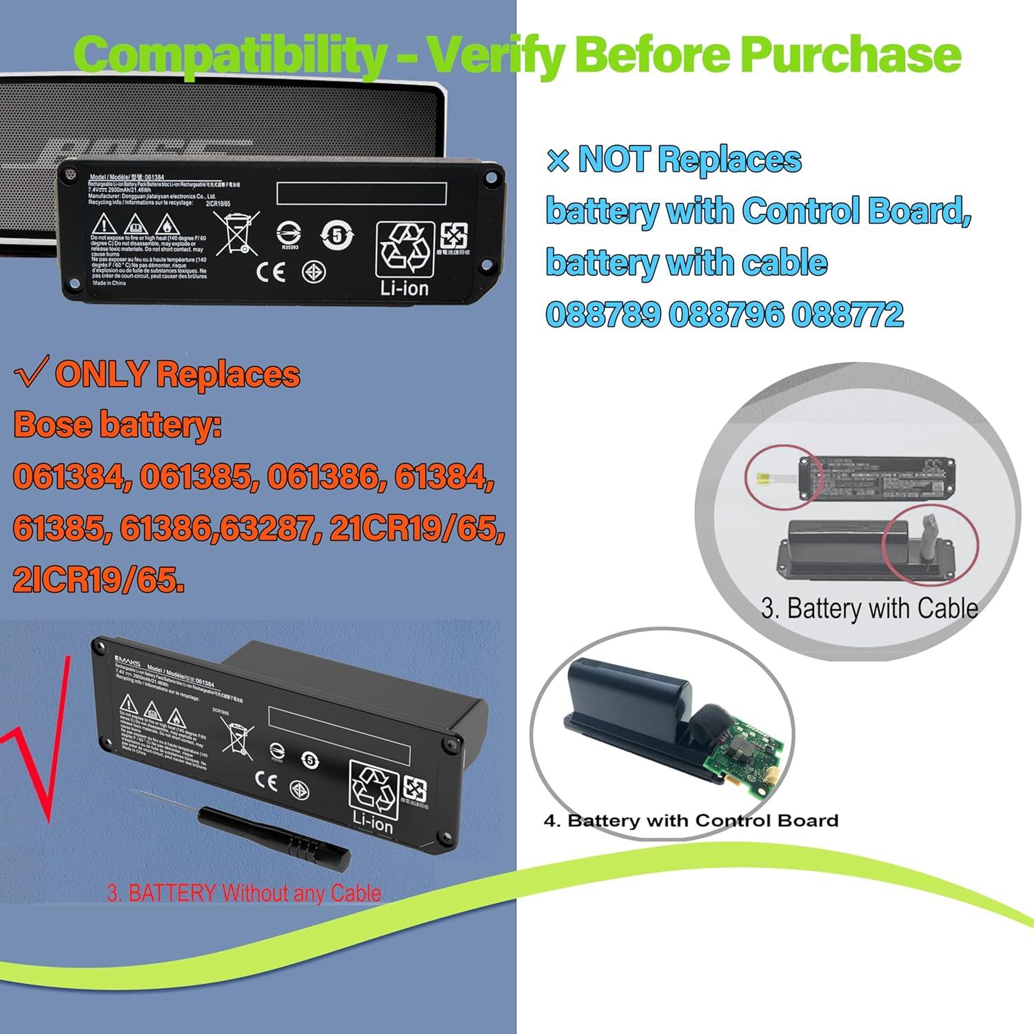 Batería de Reemplazo para Altavoz Bose SoundLink Mini I 2900mAh