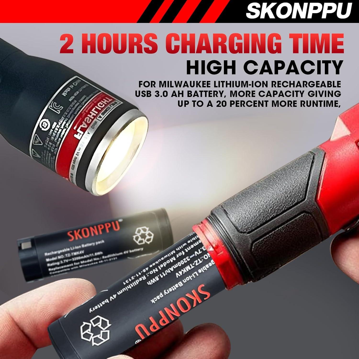 Paquete de 2 Baterías RedLithium 4V SKONPPU para Milwaukee