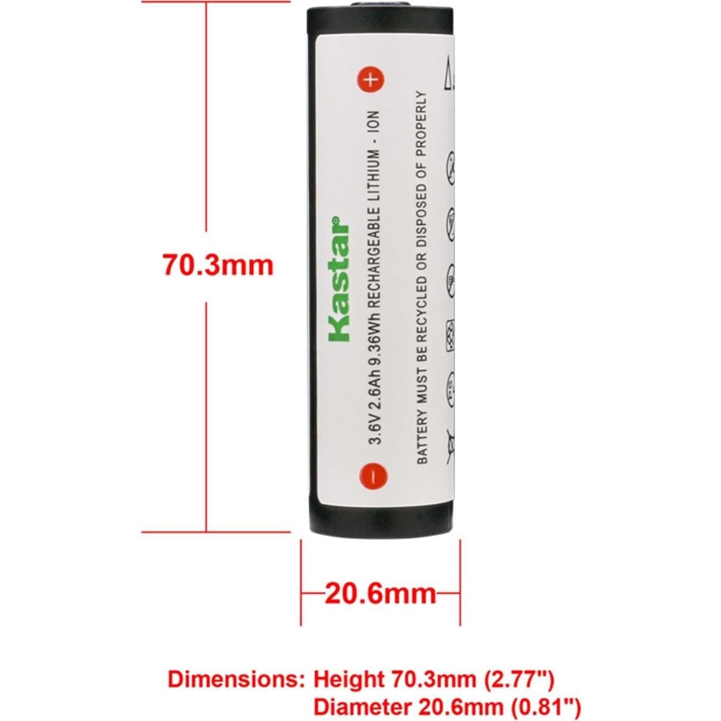 Batería de Litio-Ion Kastar 3.7V 2.6Ah para Linternas Streamlight