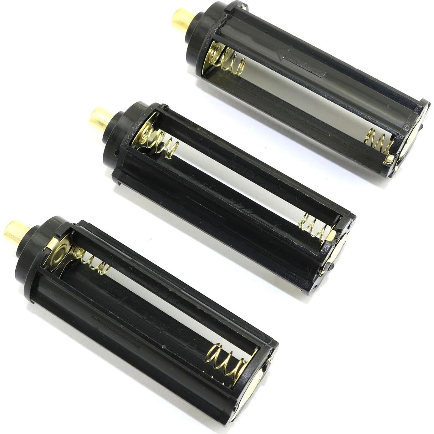 Soporte de Batería Cilíndrico Negro DGZZI para 3 Baterías AAA - 6 Pcs
