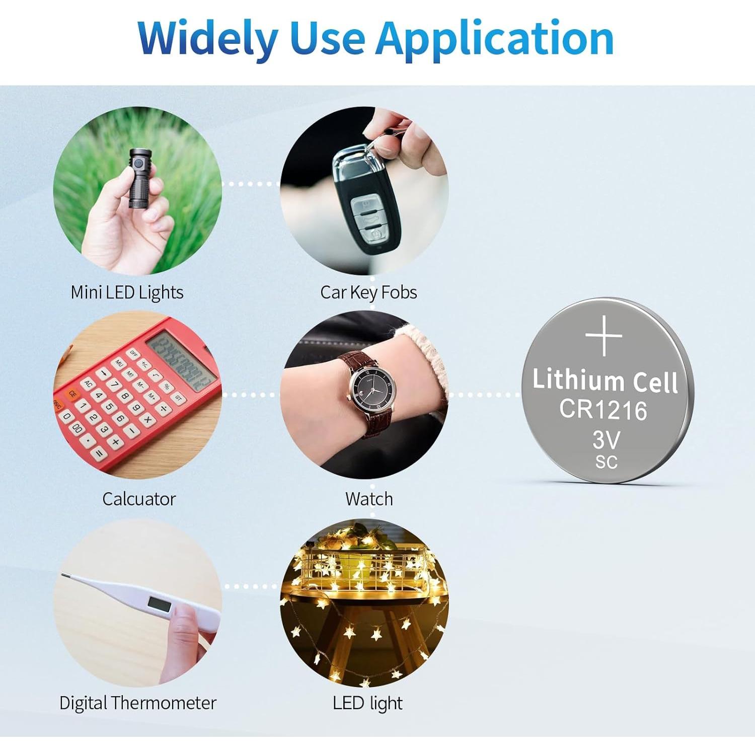 Batería de Litio CR1216 3V Fuspower - Paquete de 1