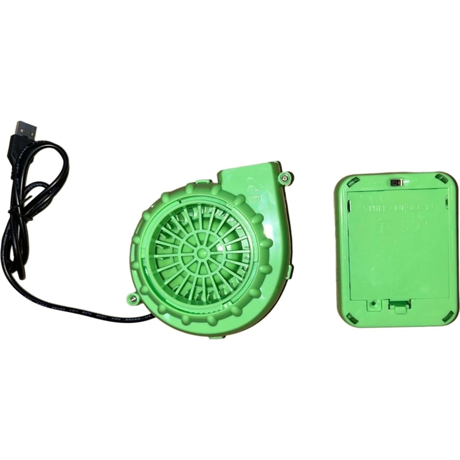 Ventilador Soplador Inflable Fenji Verde para Disfraz de Dinosaurio