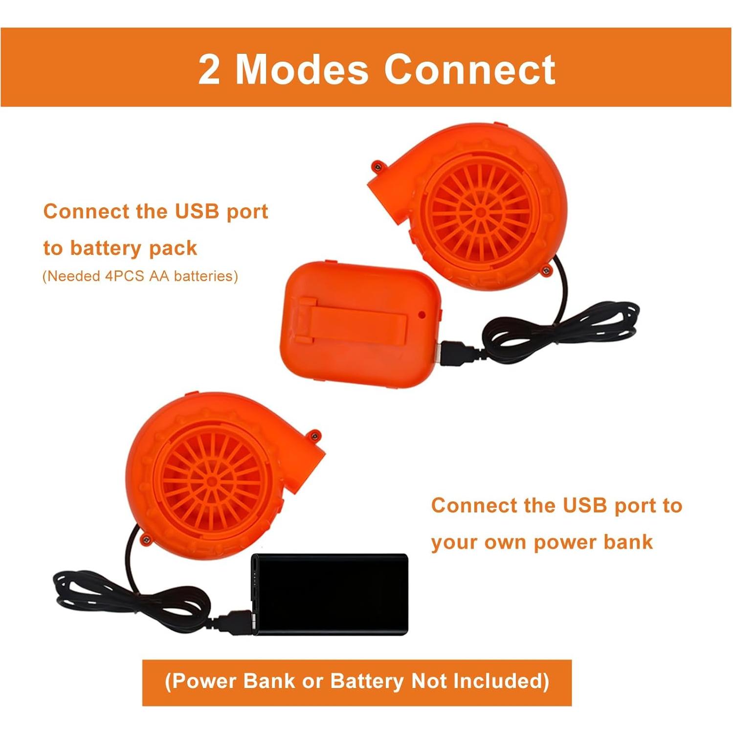 Ventilador Inflable Kiddale Mini Naranja para Disfraces