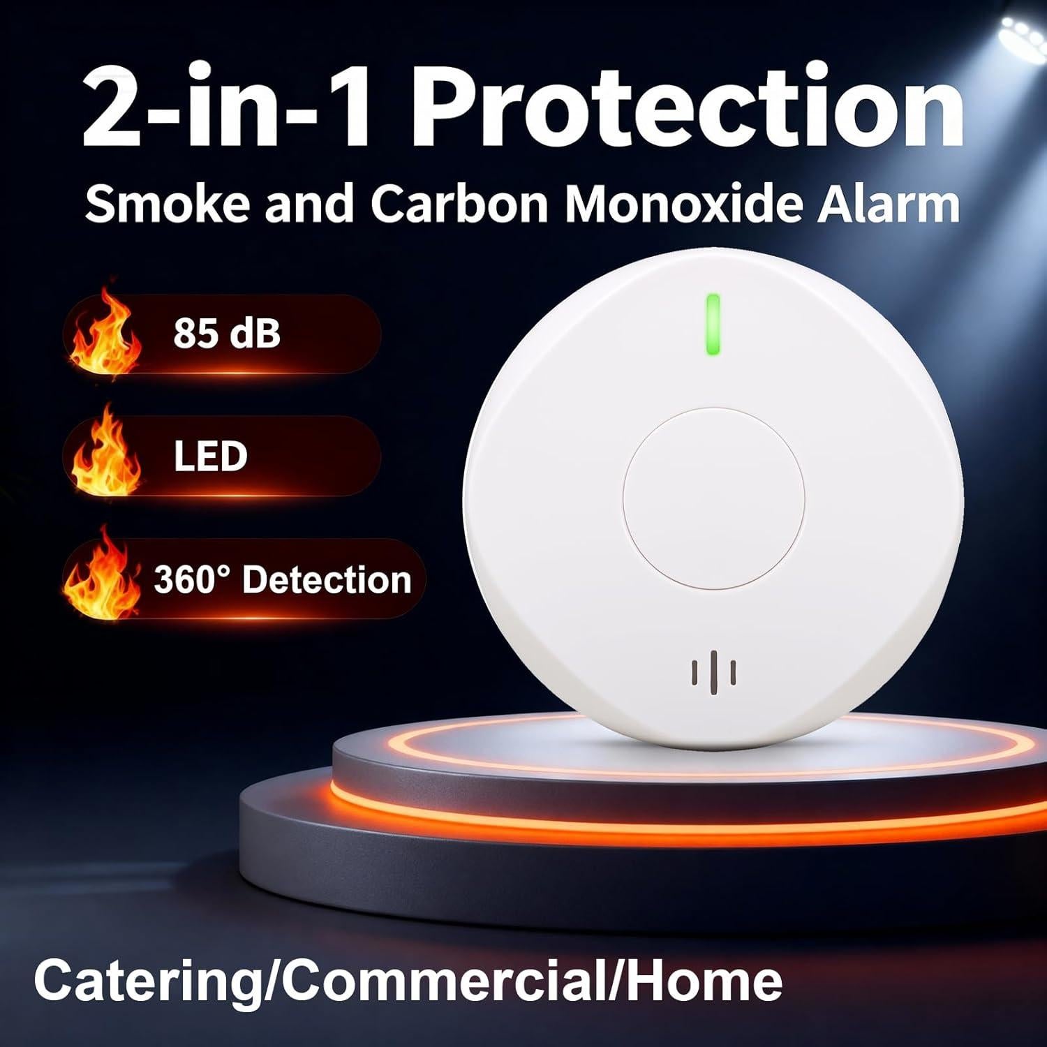 Detector de Humo y Monóxido de Carbono Siterwell GS888A 4 Paquete