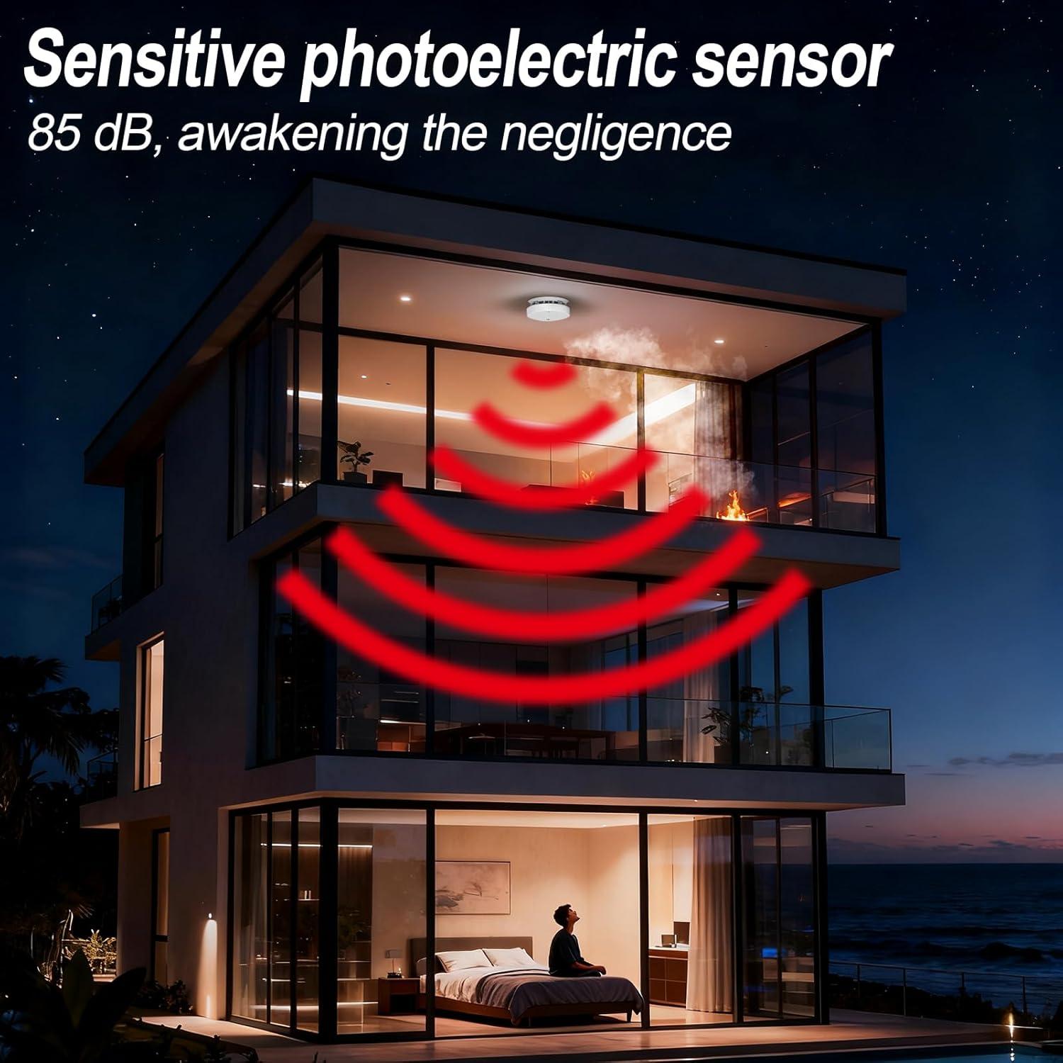 Detector de Humo y Monóxido de Carbono Siterwell GS888A 4 Paquete