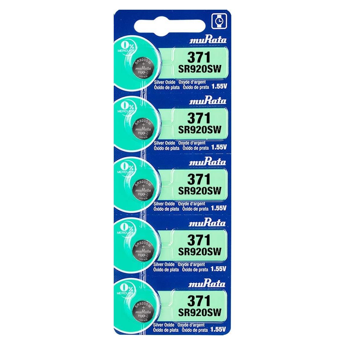 Batería de Óxido de Plata Murata 371 SR920SW 1.55V (5 Unidades)