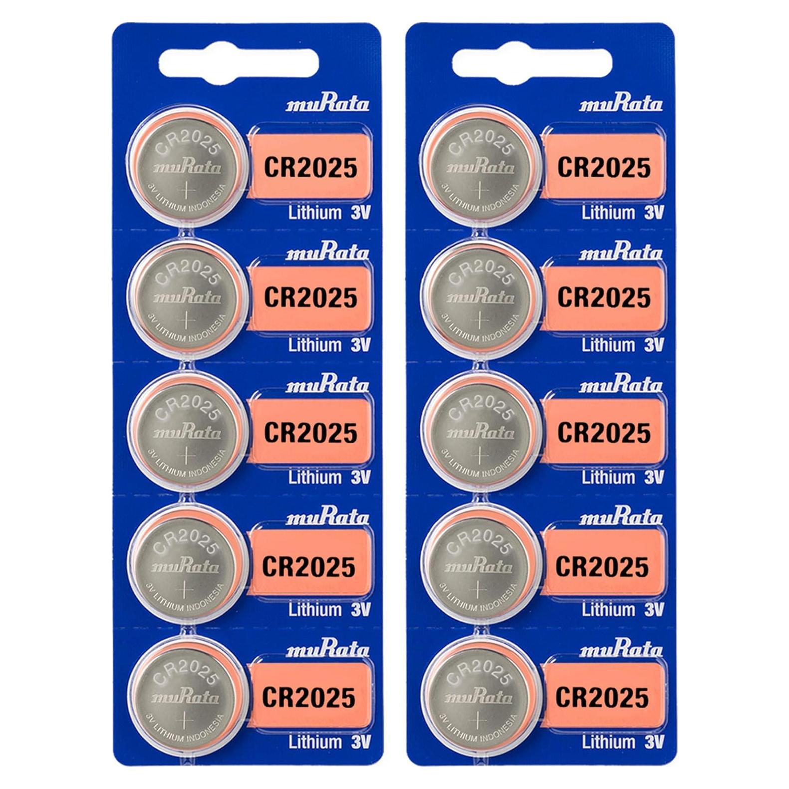 Baterías de Litio Murata CR2025 3V - Paquete de 10 Unidades