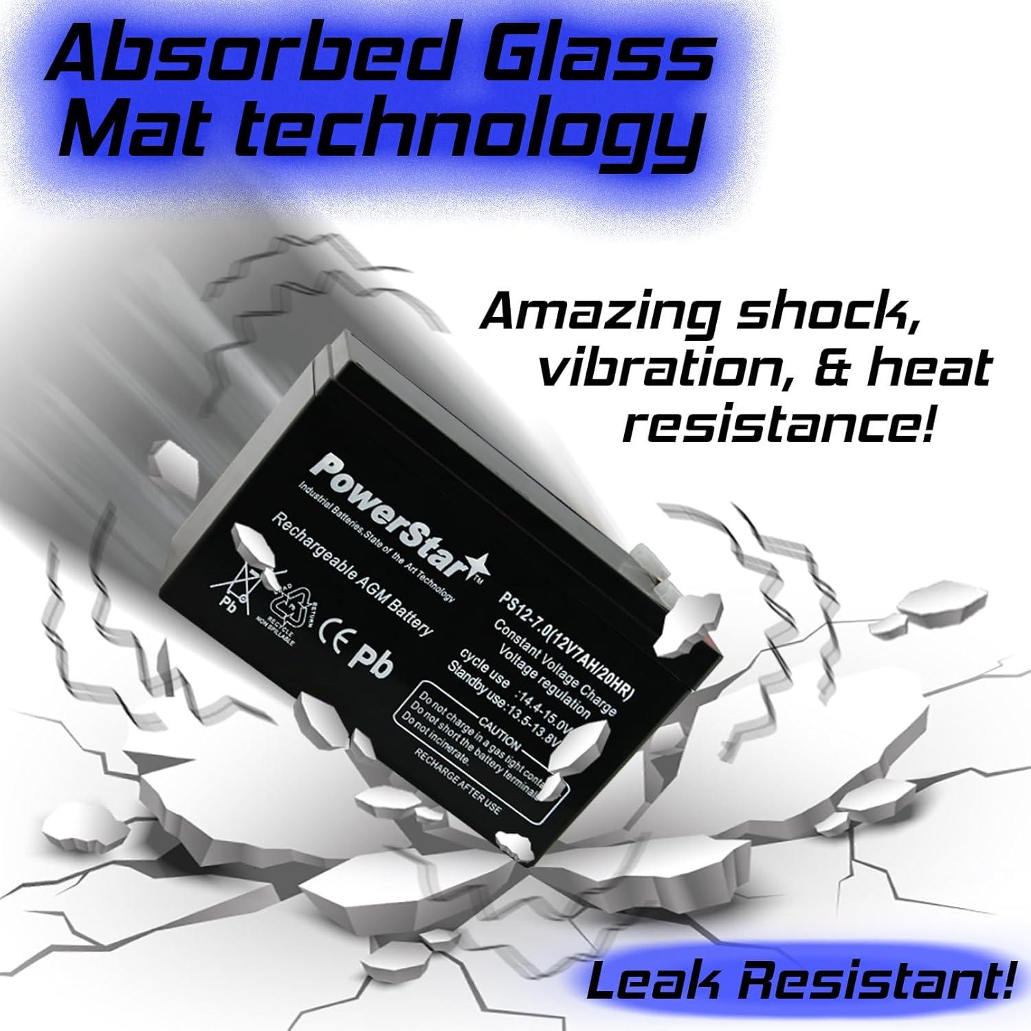 Batería AGM PowerStar 12V 7Ah F2 - Sin Mantenimiento