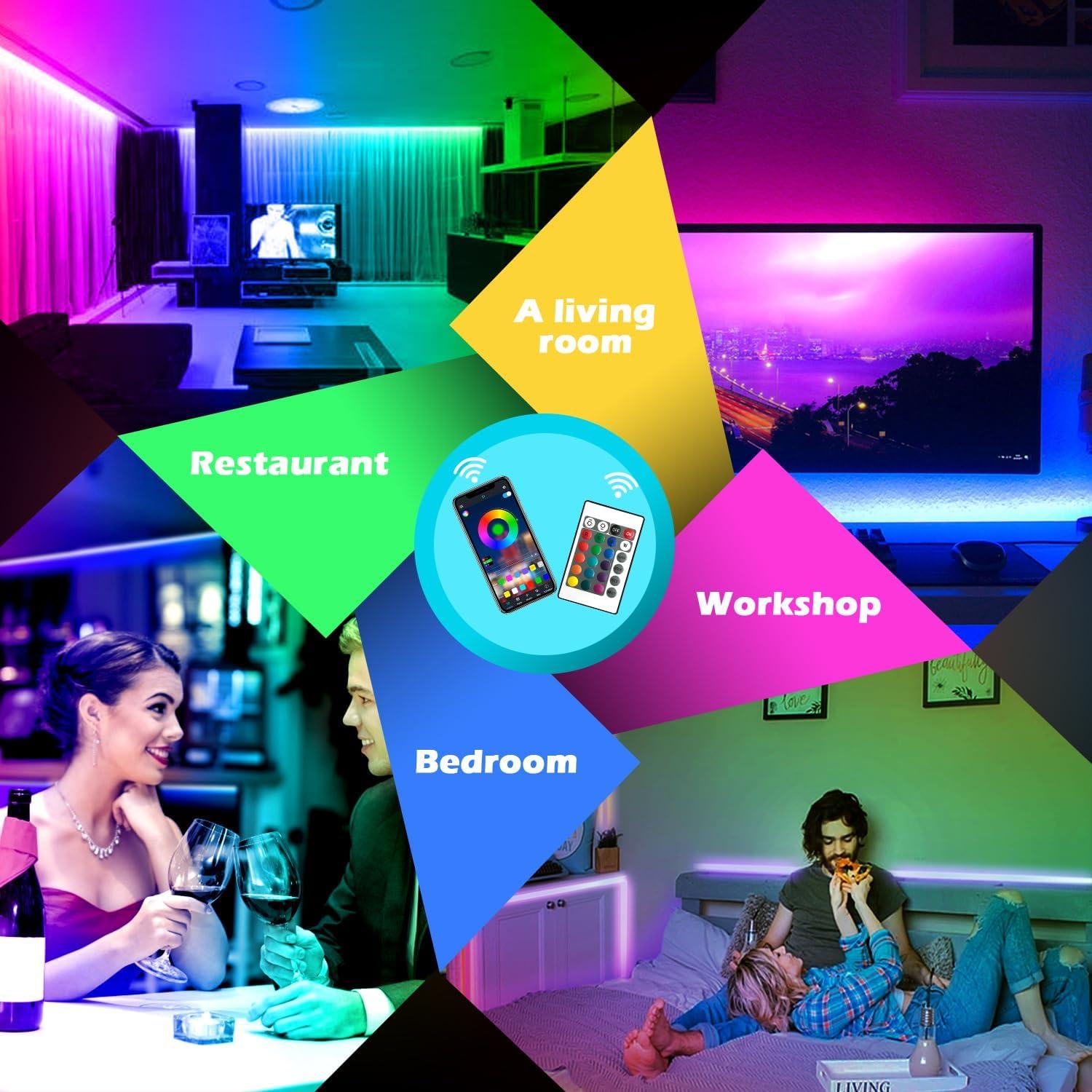 Tiras de Luz LED AILBTON 18 m RGB Control Remoto Bluetooth