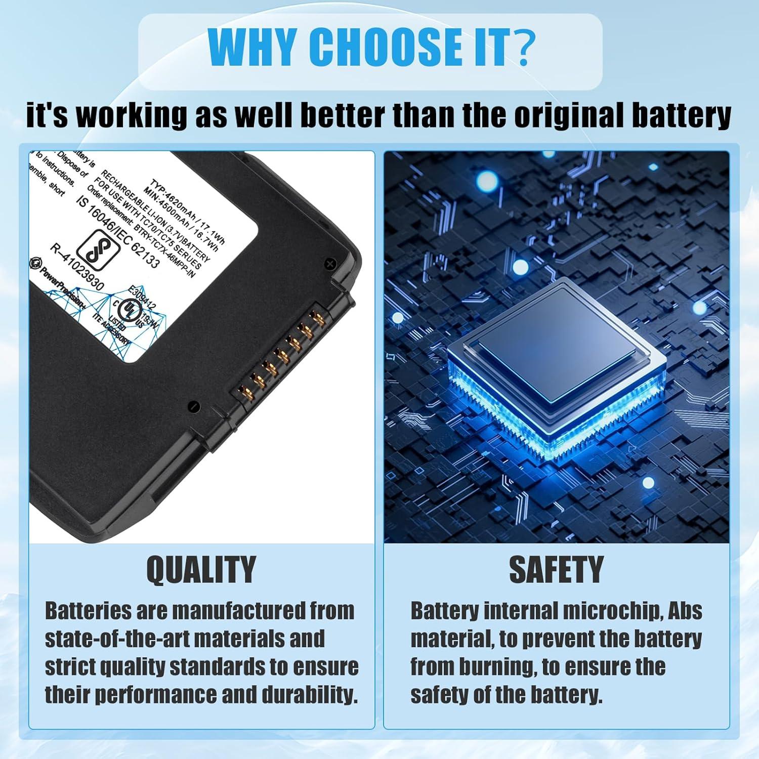 20 Baterías de Reemplazo Polímero Litio Sicimly para Zebra TC70 TC75