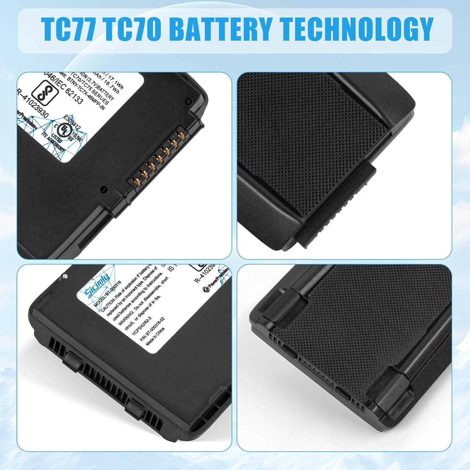 20 Baterías de Reemplazo Polímero Litio Sicimly para Zebra TC70 TC75