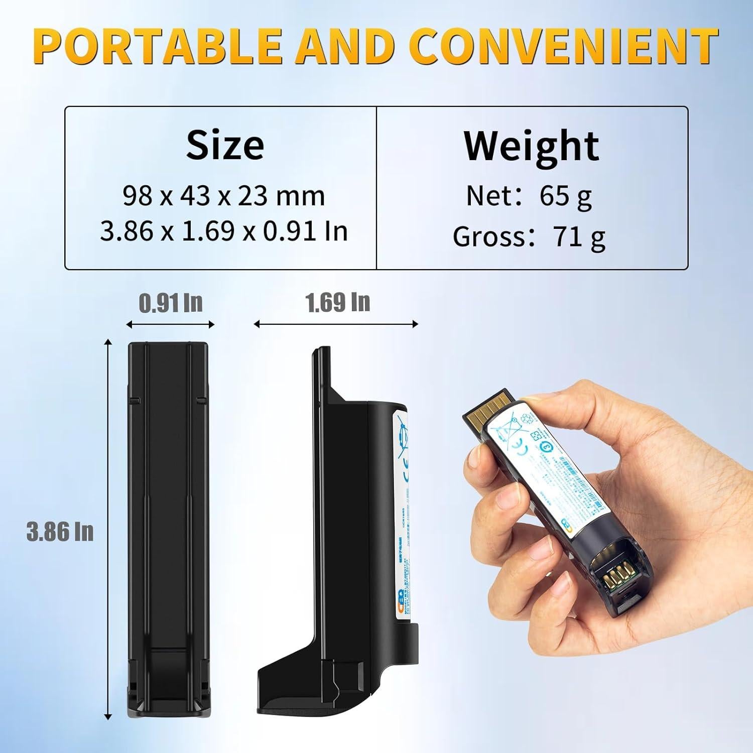 Batería de Reemplazo CBQ BT-000317-01 para Escáner Zebra DS22 DS2278