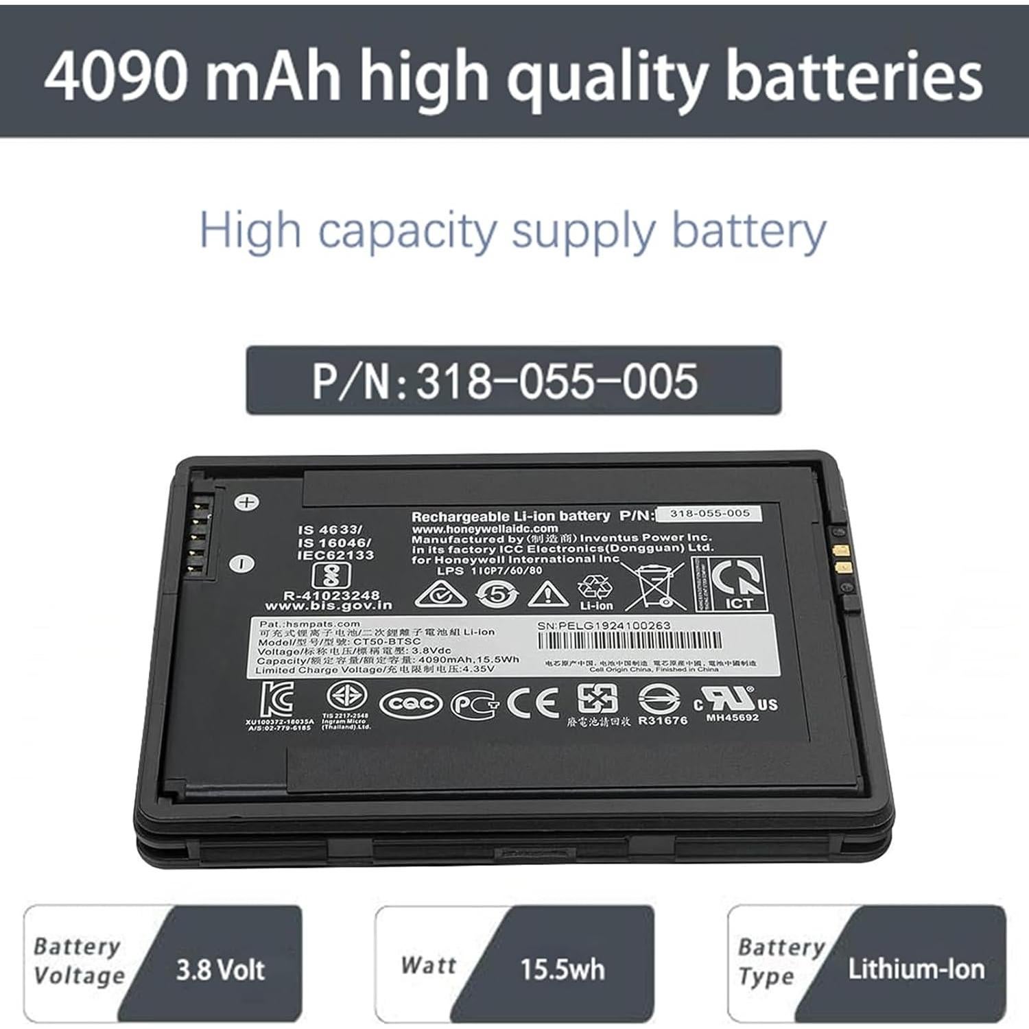 Batería de Repuesto Honeywell CT50 CT60 4090mAh 3.8V