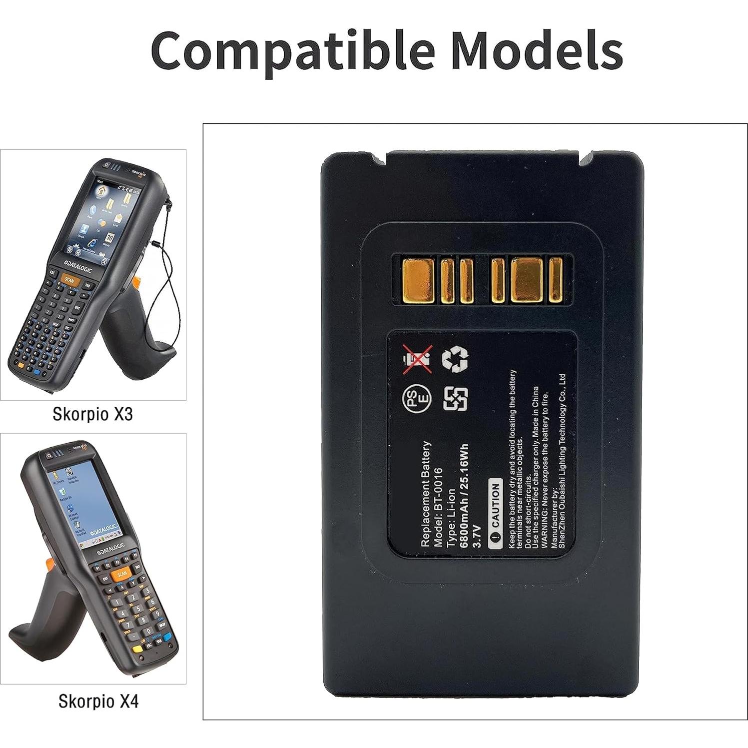 Batería de Reemplazo 6800mAh Datalogic Skorpio X3 X4