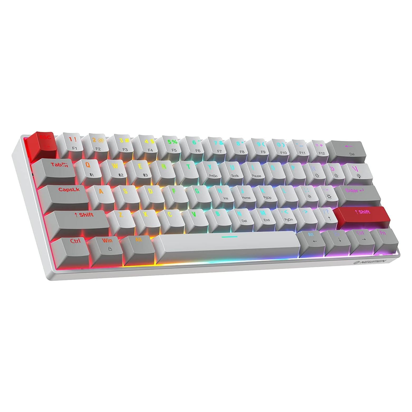 Teclado Mecánico Inalámbrico Newmen GM610 60% RGB Azul