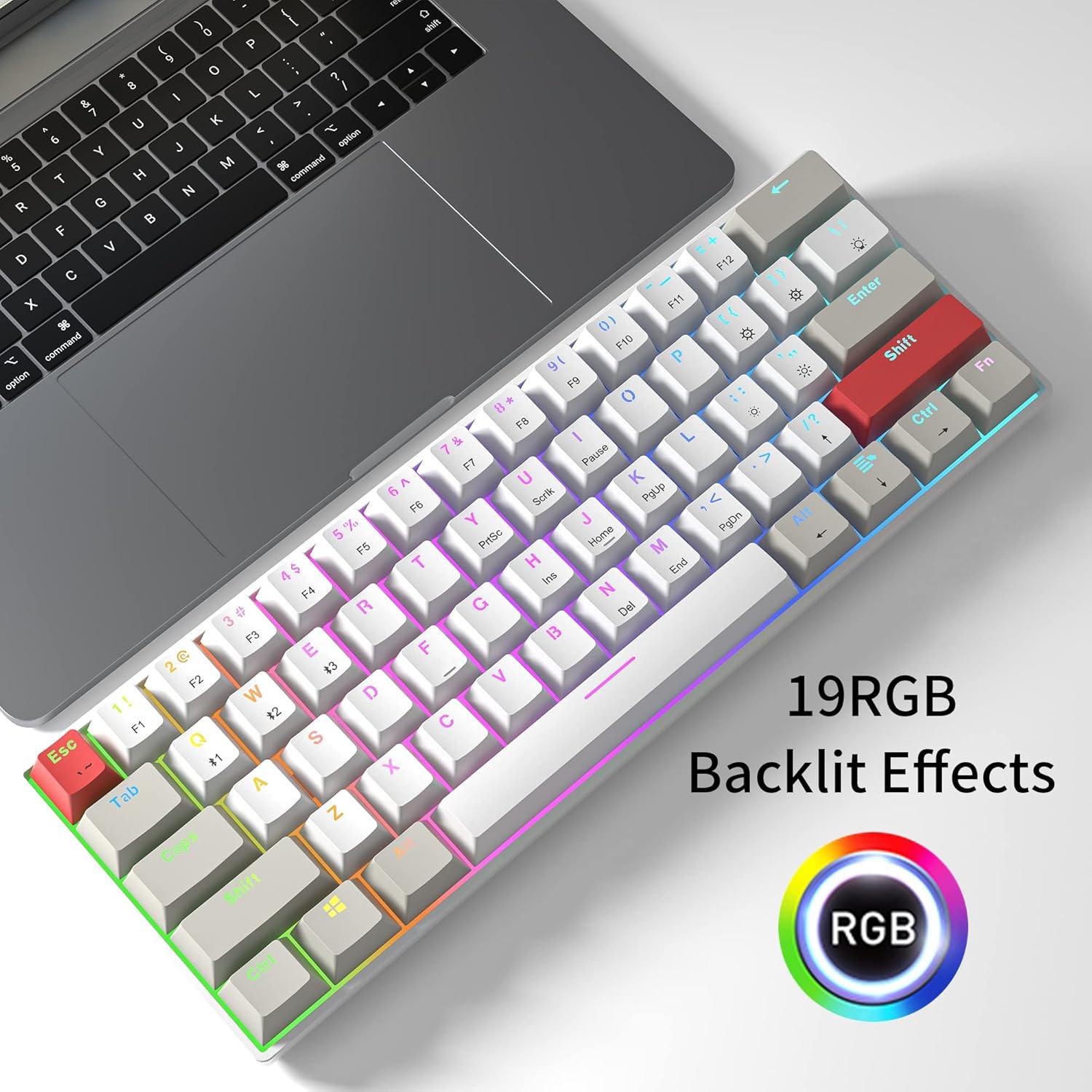 Teclado Mecánico Inalámbrico Newmen GM610 60% RGB Azul