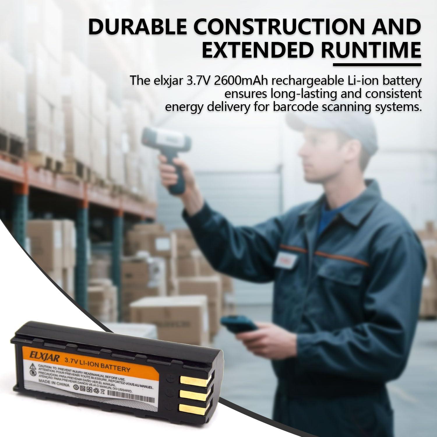 Batería Li-ion 3.7V 2600mAh elxjar para escáner Zebra/Symbol