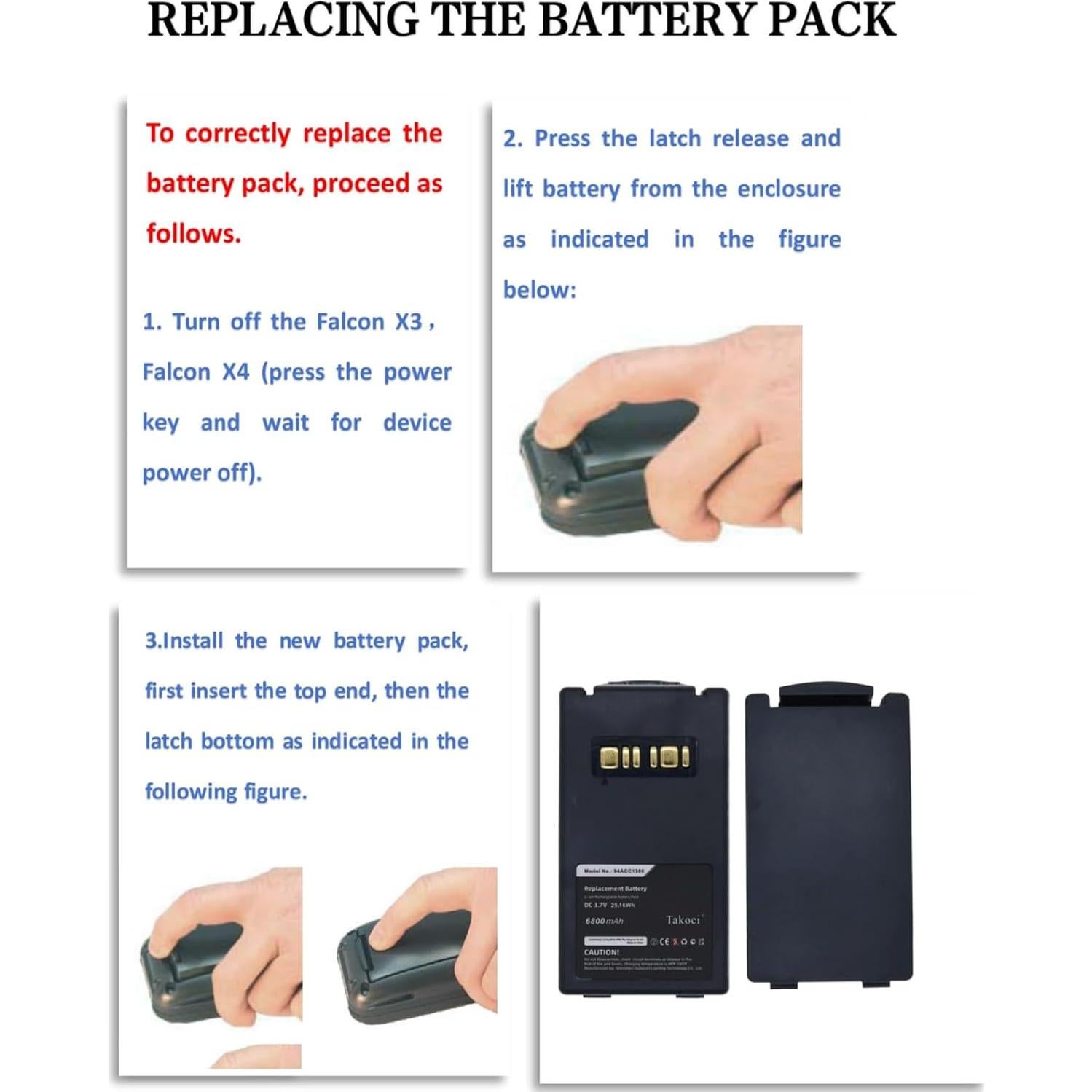 Batería de Reemplazo Datalogic Falcon X3/X3 Plus 6800mAh