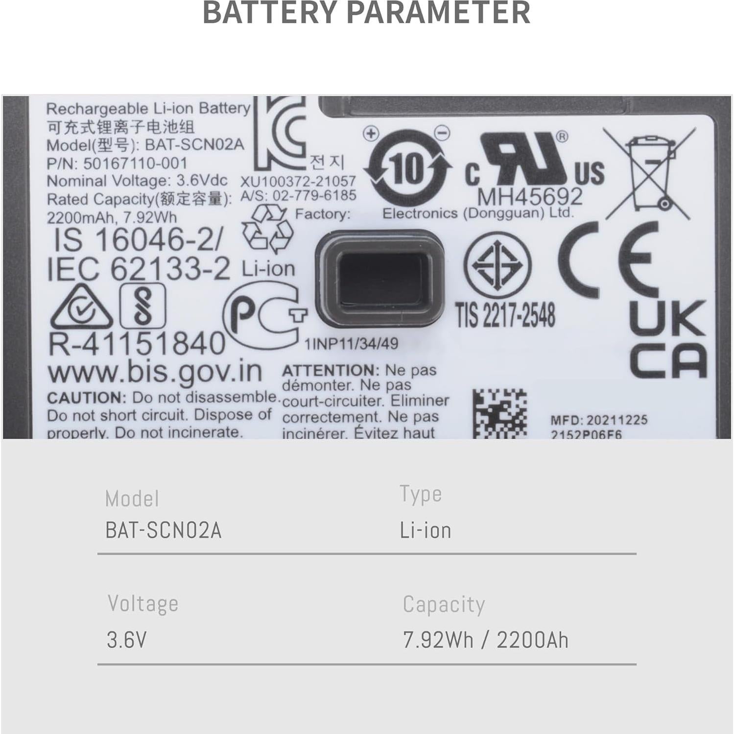 Batería de Ión de Litio Honeywell BAT-SCN02 2160mAh 3.8V