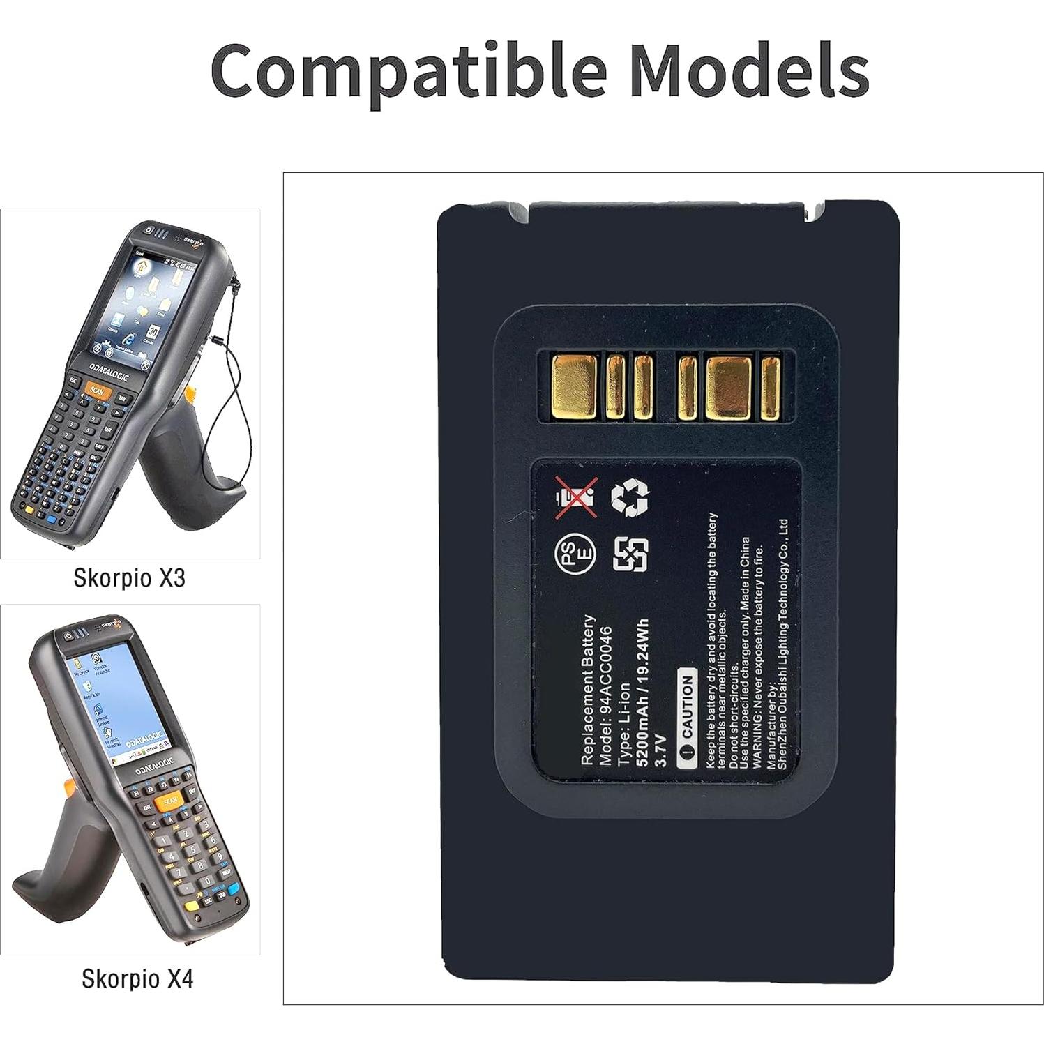 Batería de Reemplazo 5200mAh Datalogic Skorpio X3/X4