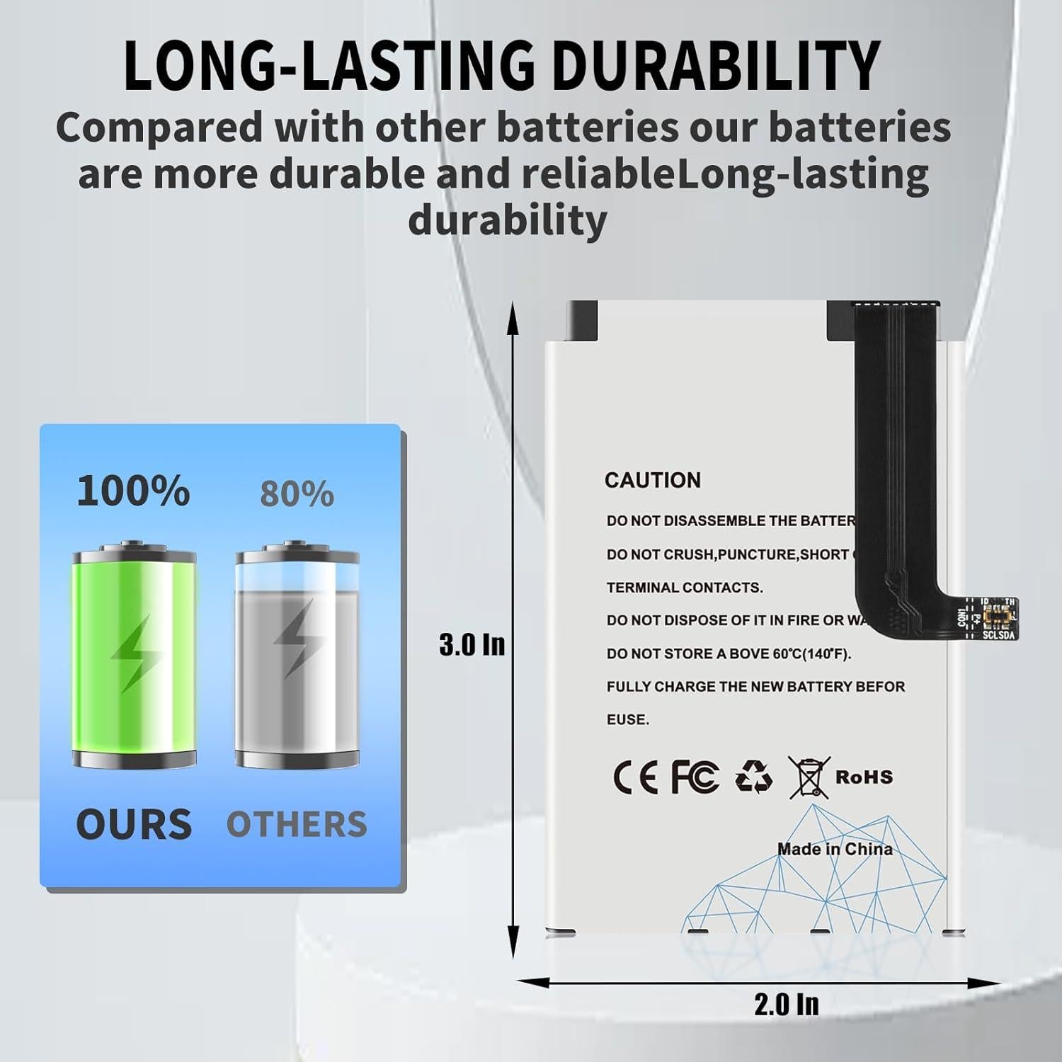 Batería de Reemplazo 3000mAh para Zebra TC20 TC25 TC200J