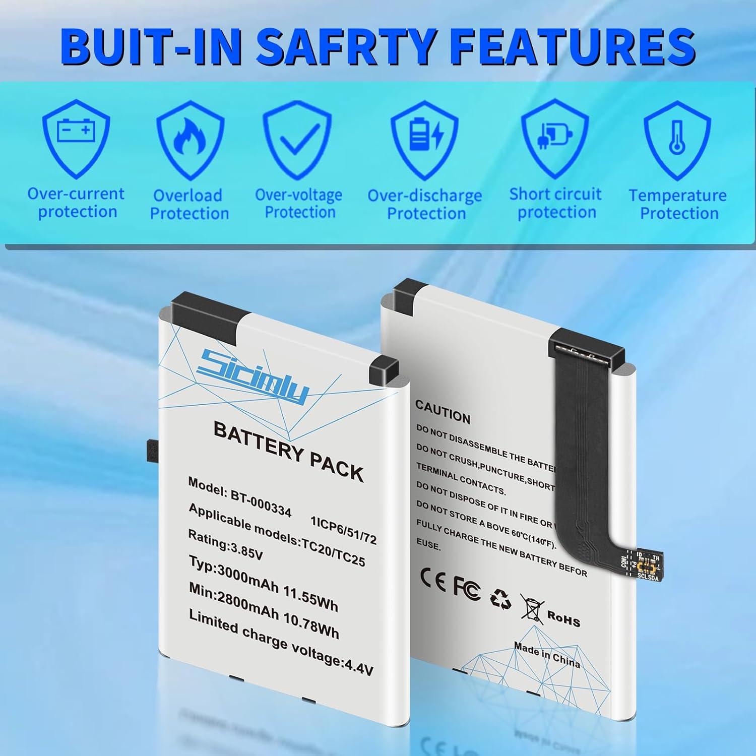 Batería de Reemplazo 3000mAh para Zebra TC20 TC25 TC200J