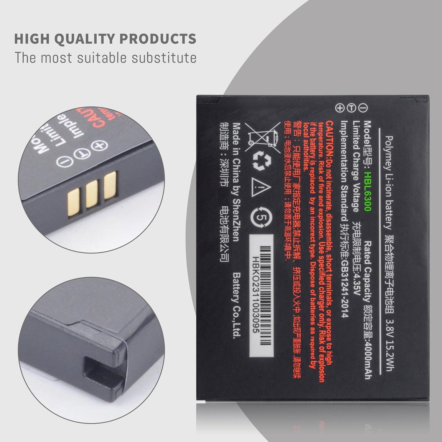 Batería de Litio-ion HBL6300 para Escáner Urovo i6200 3800mAh