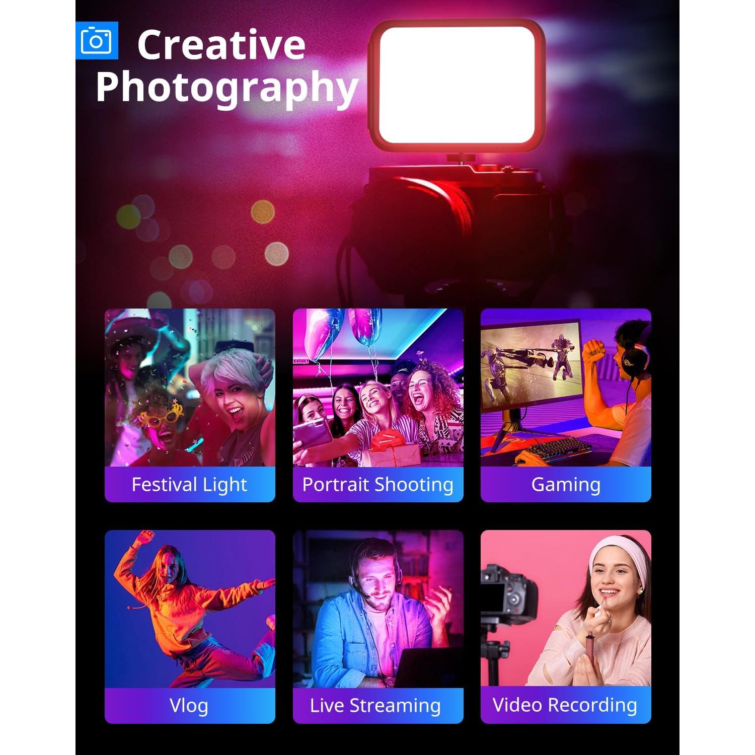 UBeesize Kit de Iluminación RGB con Trípode Ajustable